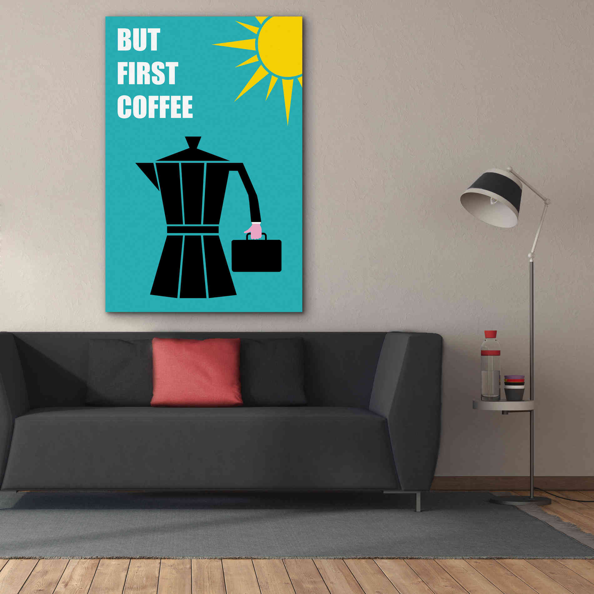'But First Coffee' by Cesare Bellassai, Canvas Wall Art,40 x 60