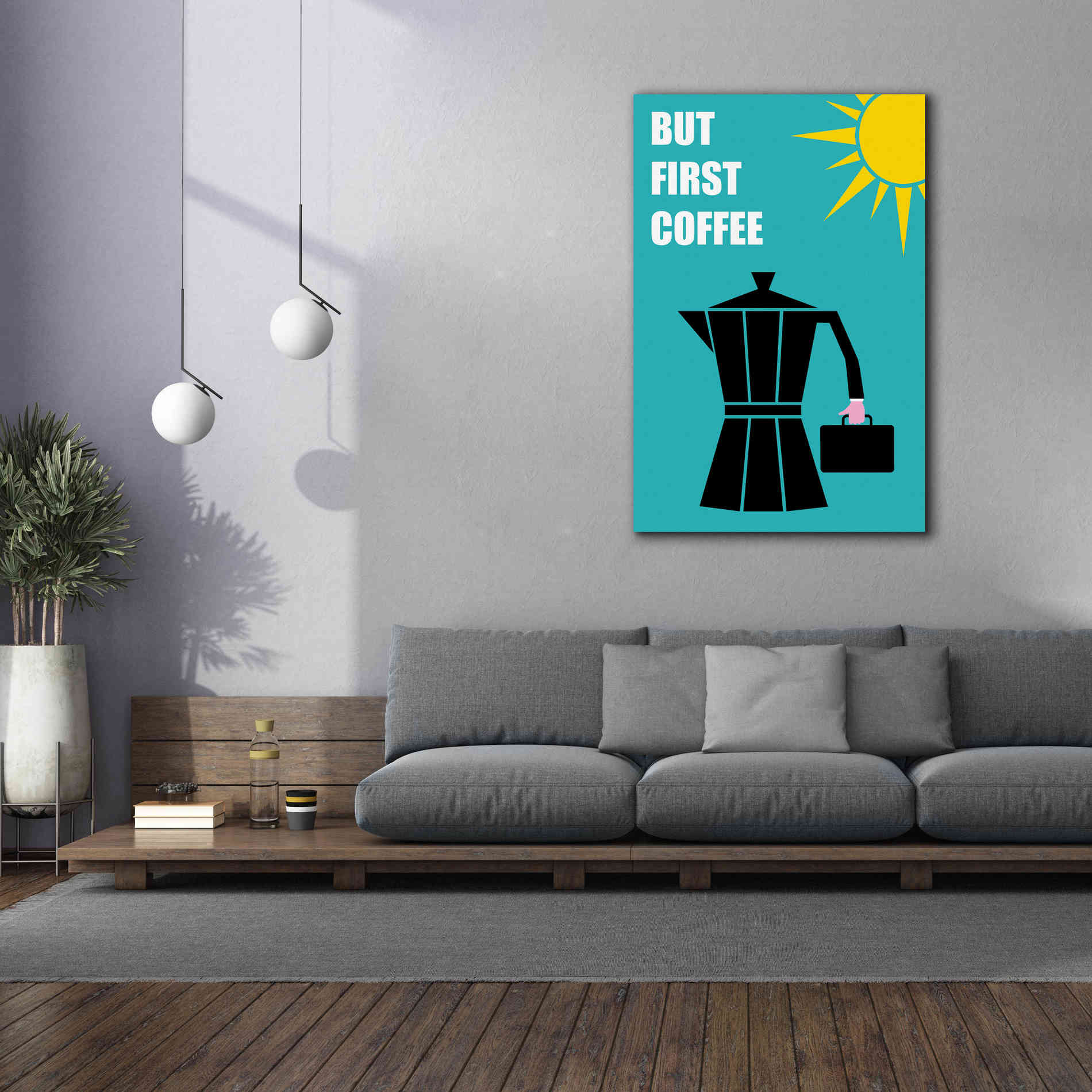 'But First Coffee' by Cesare Bellassai, Canvas Wall Art,40 x 60