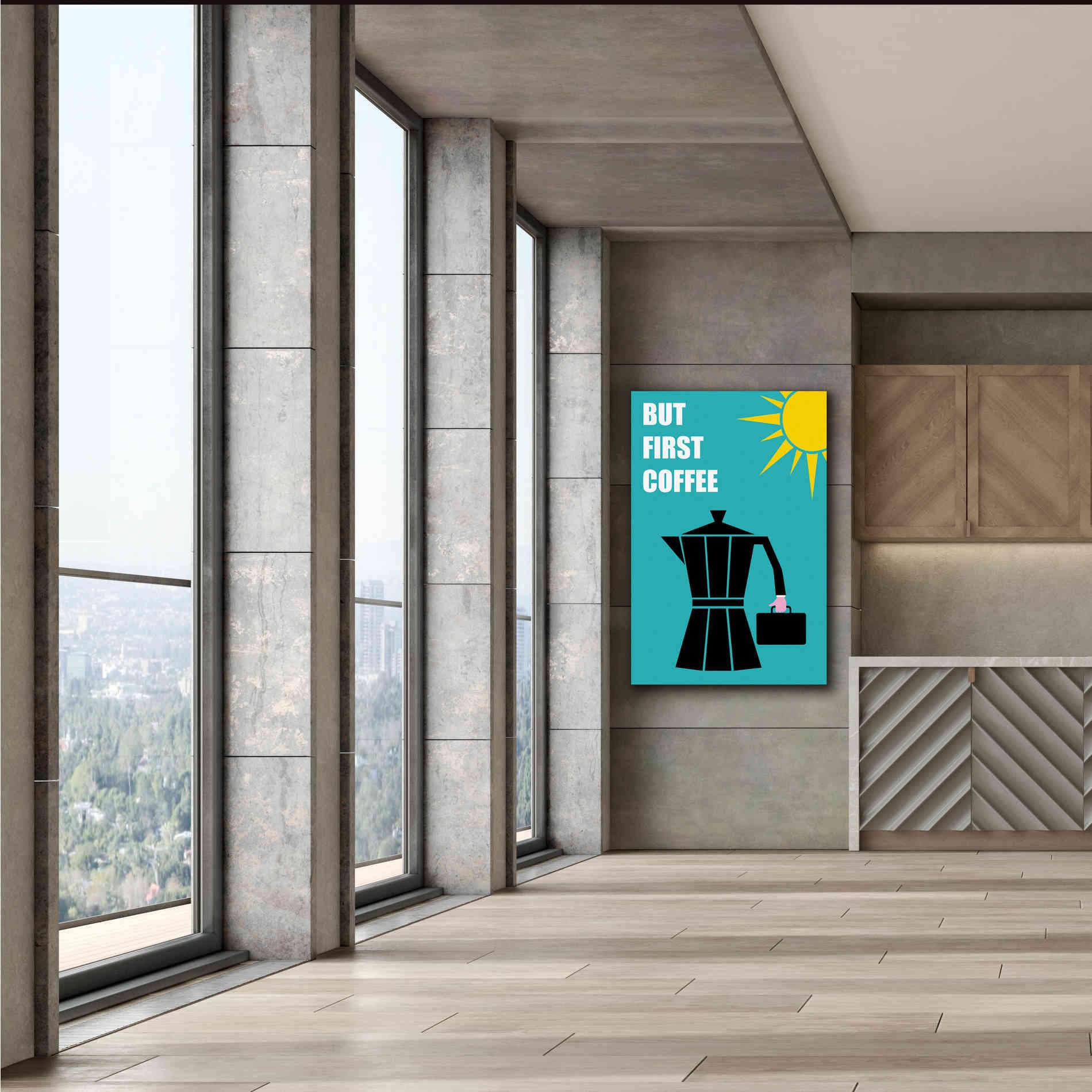 'But First Coffee' by Cesare Bellassai, Canvas Wall Art,40 x 60