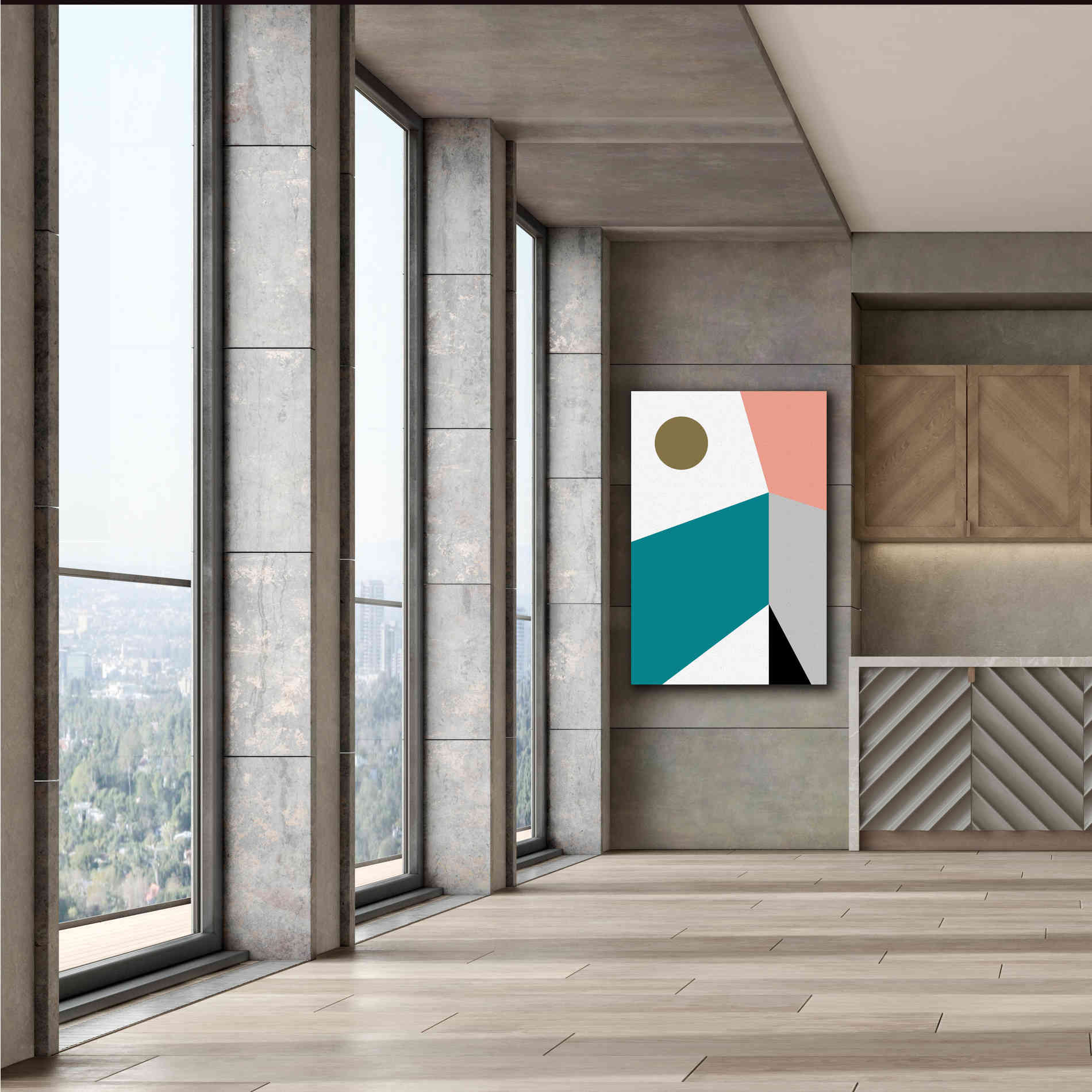 'Elementary Shapes' by Cesare Bellassai, Canvas Wall Art,40 x 60