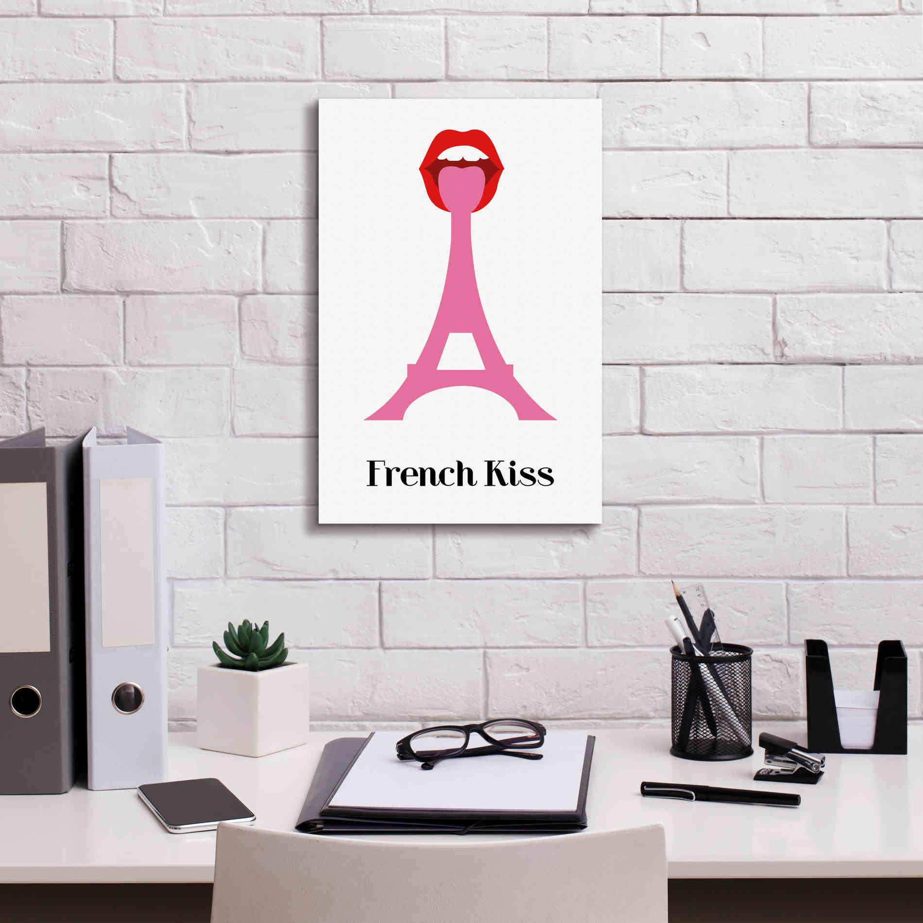 'French Kiss' by Cesare Bellassai, Canvas Wall Art,12 x 18