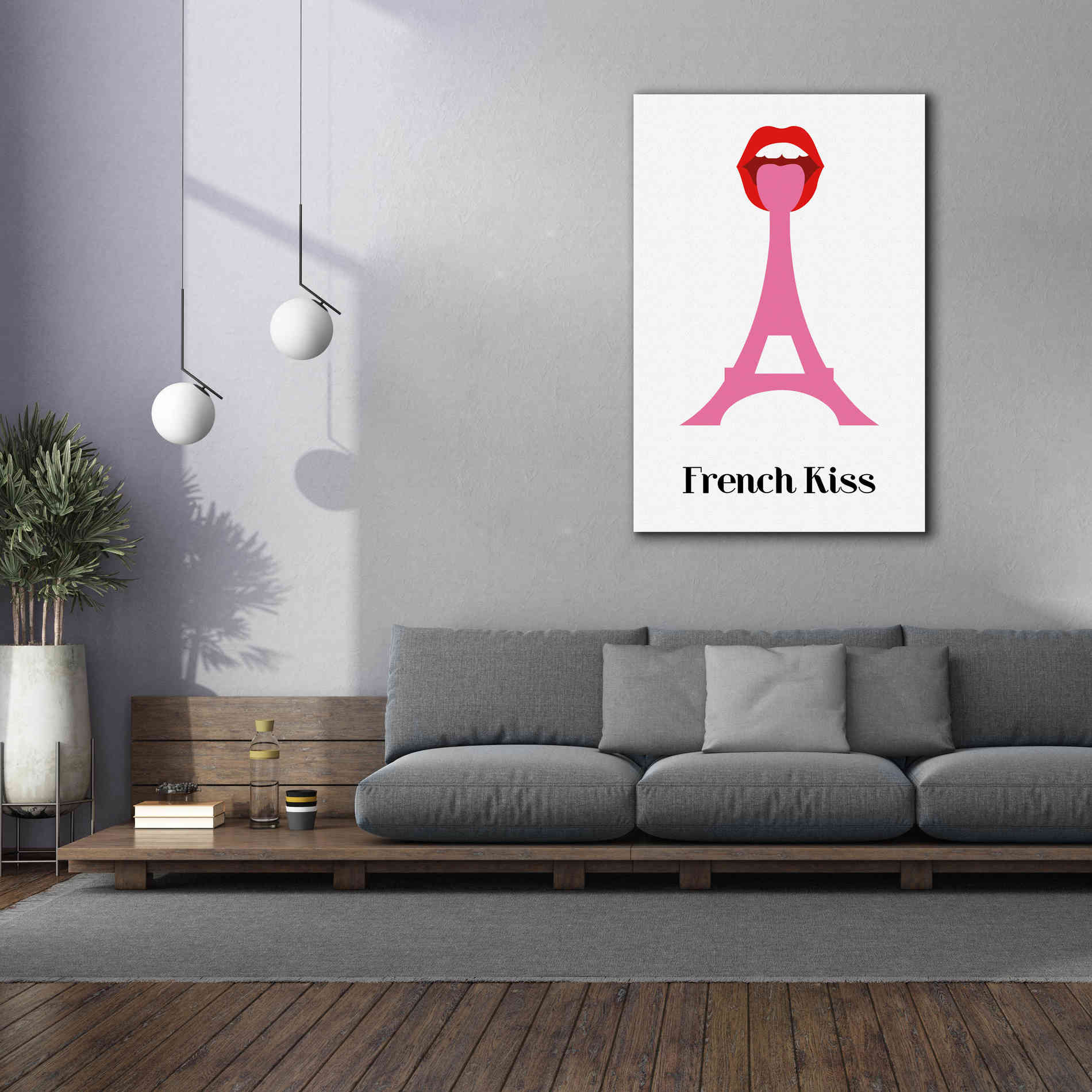 'French Kiss' by Cesare Bellassai, Canvas Wall Art,40 x 60