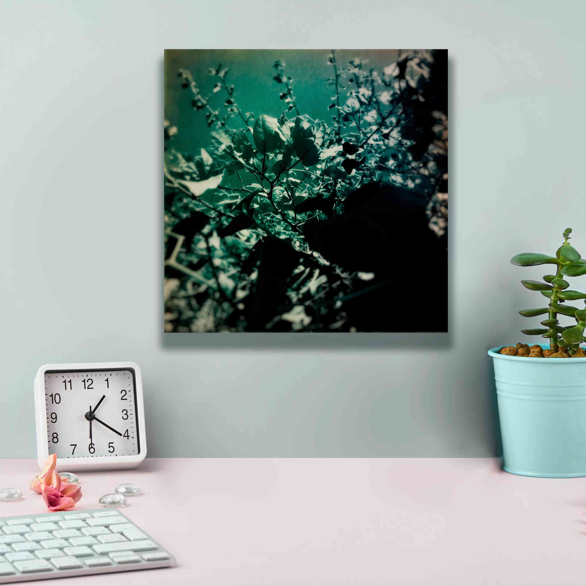 'Green Poem' by Cesare Bellassai, Canvas Wall Art,12 x 12