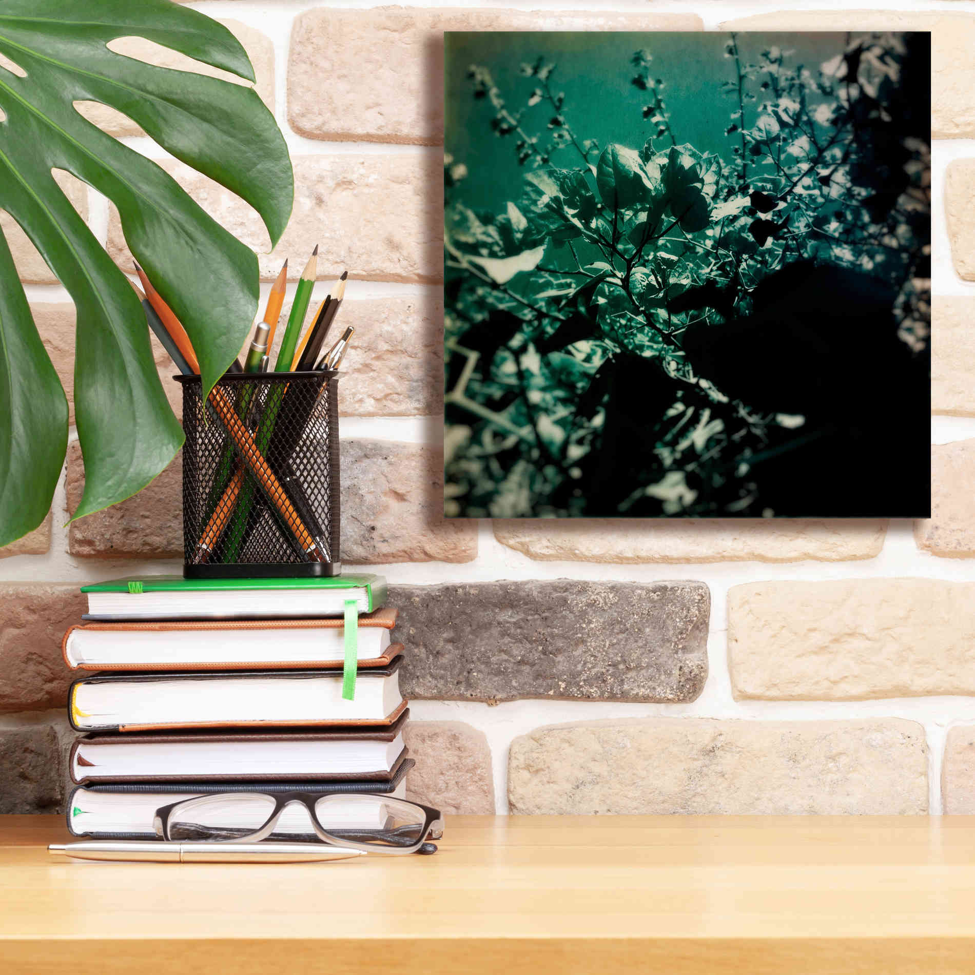 'Green Poem' by Cesare Bellassai, Canvas Wall Art,12 x 12