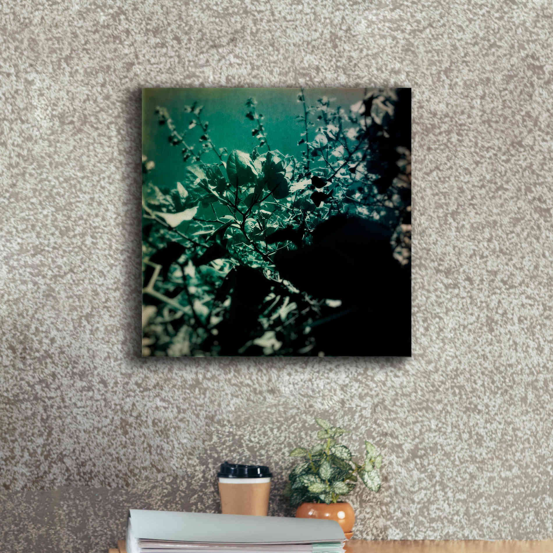 'Green Poem' by Cesare Bellassai, Canvas Wall Art,18 x 18