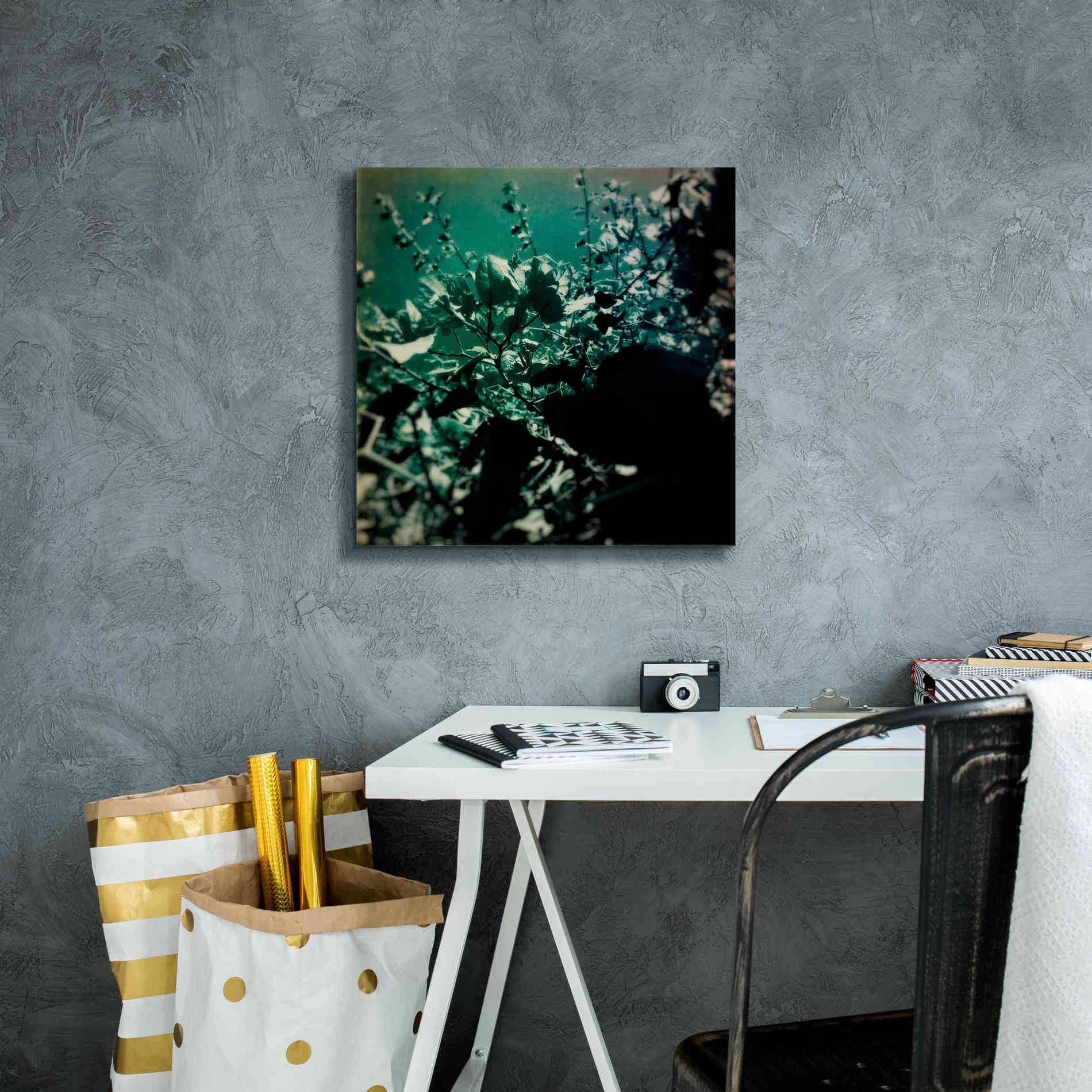 'Green Poem' by Cesare Bellassai, Canvas Wall Art,18 x 18