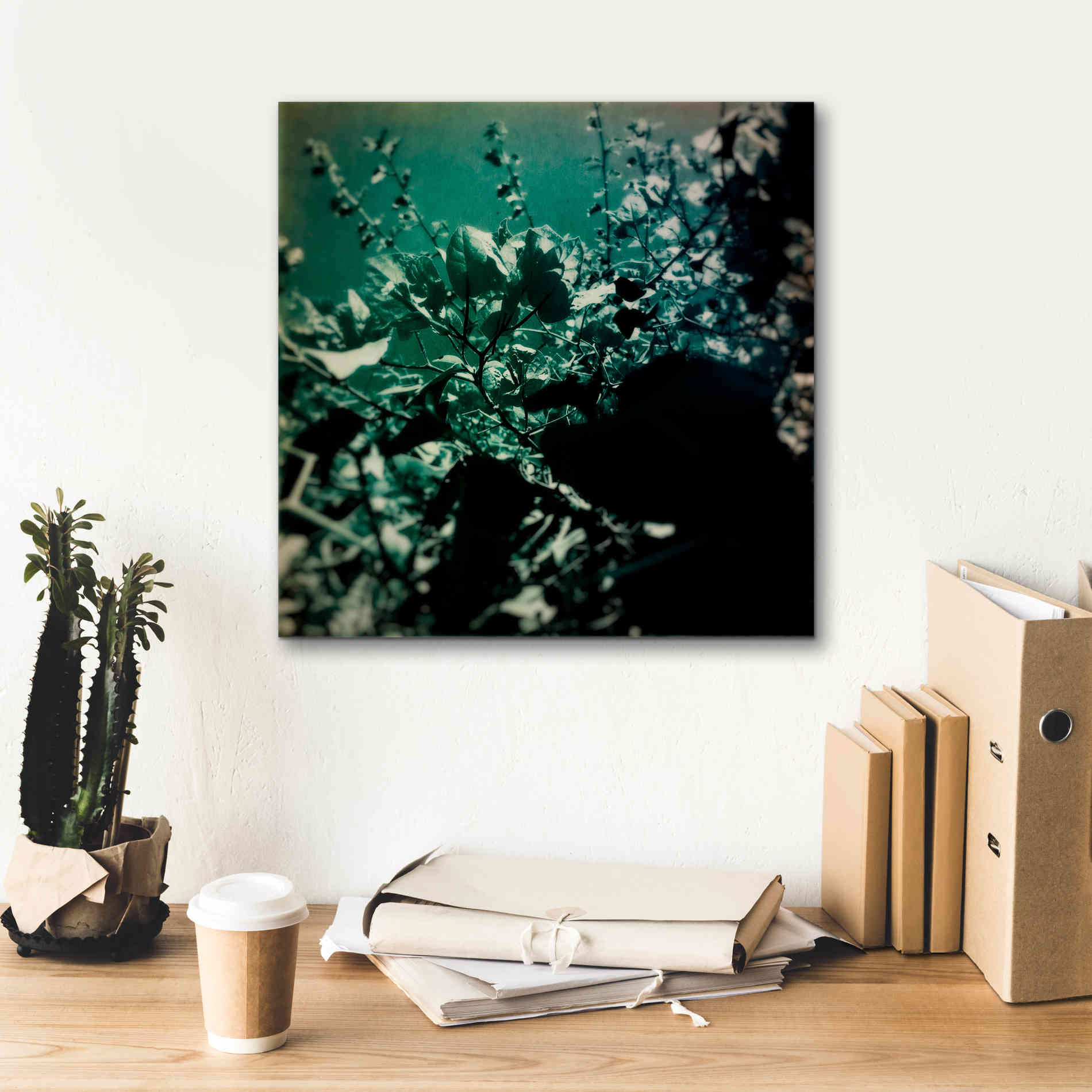 'Green Poem' by Cesare Bellassai, Canvas Wall Art,18 x 18