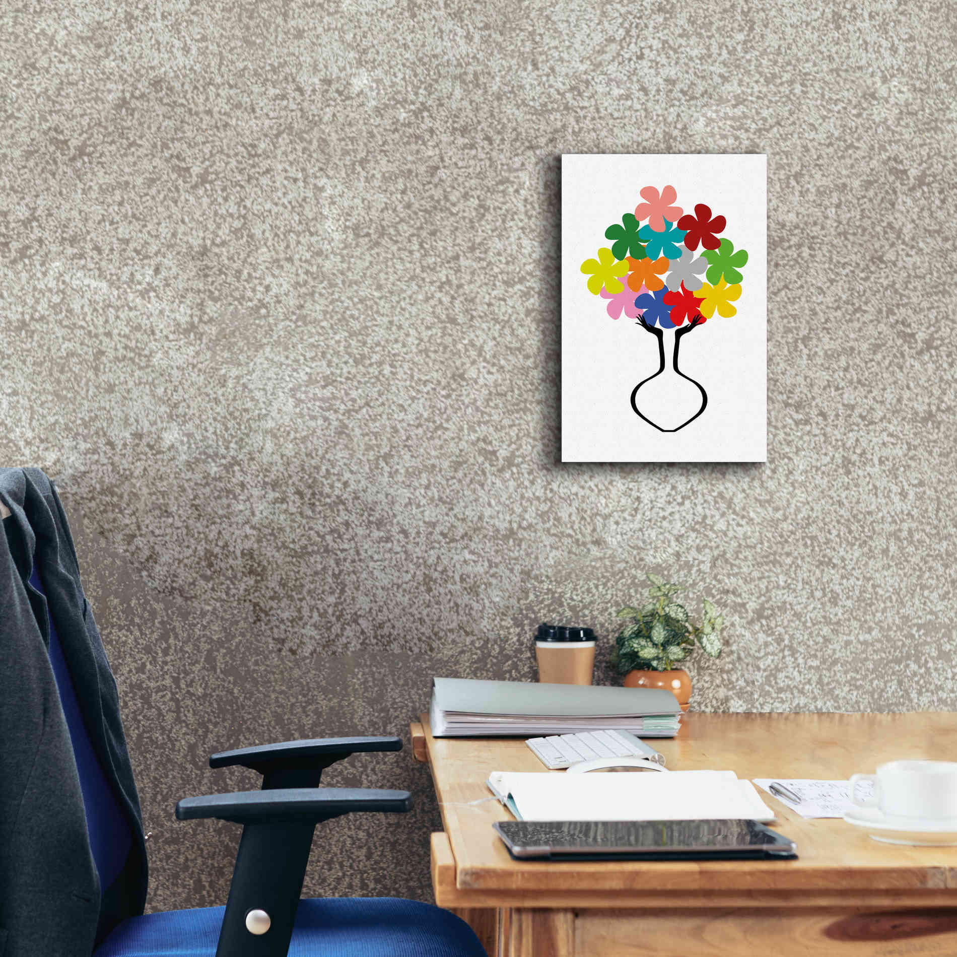 'Holding Some Flowers' by Cesare Bellassai, Canvas Wall Art,12 x 18