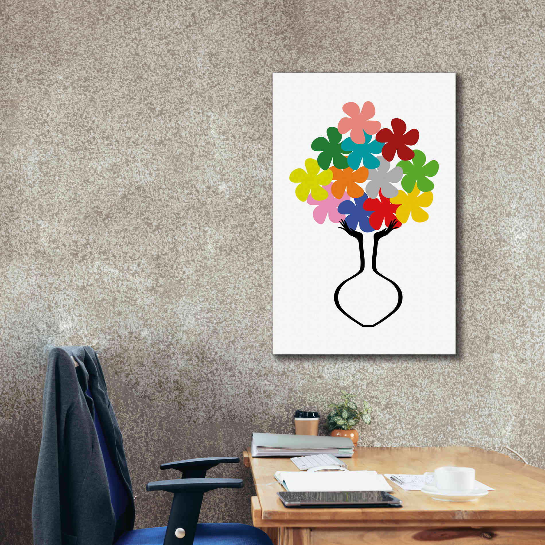 'Holding Some Flowers' by Cesare Bellassai, Canvas Wall Art,26 x 40