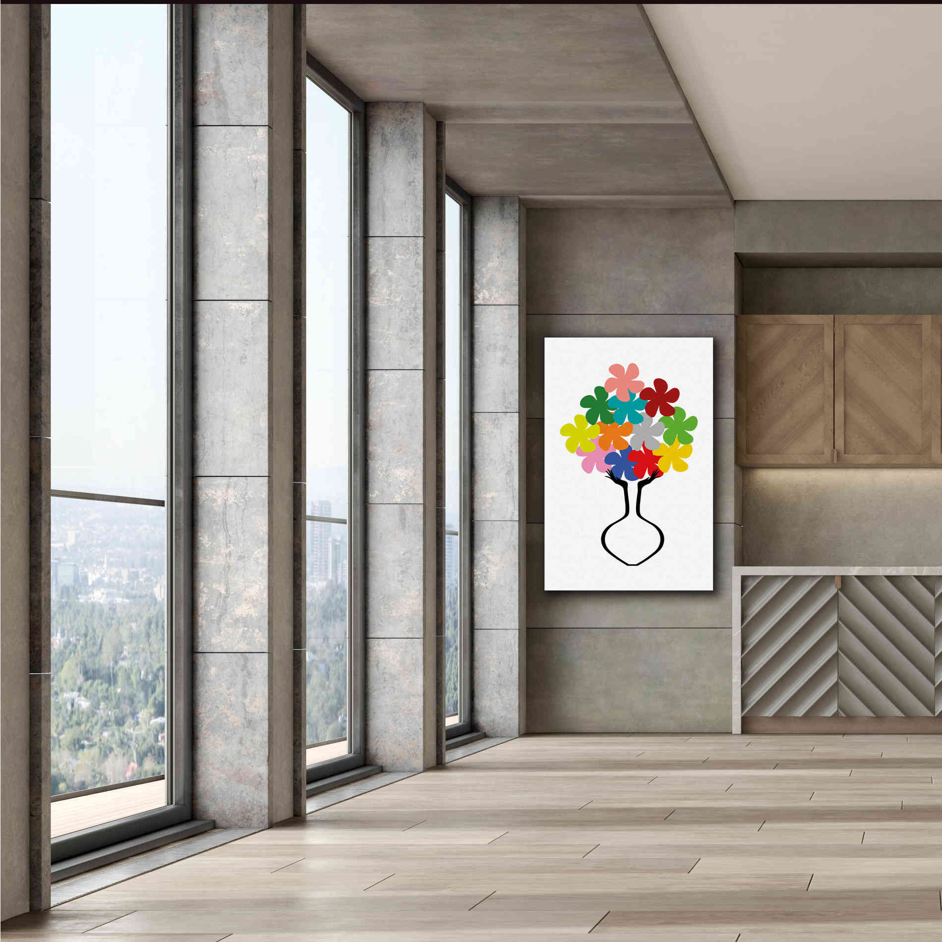 'Holding Some Flowers' by Cesare Bellassai, Canvas Wall Art,40 x 60