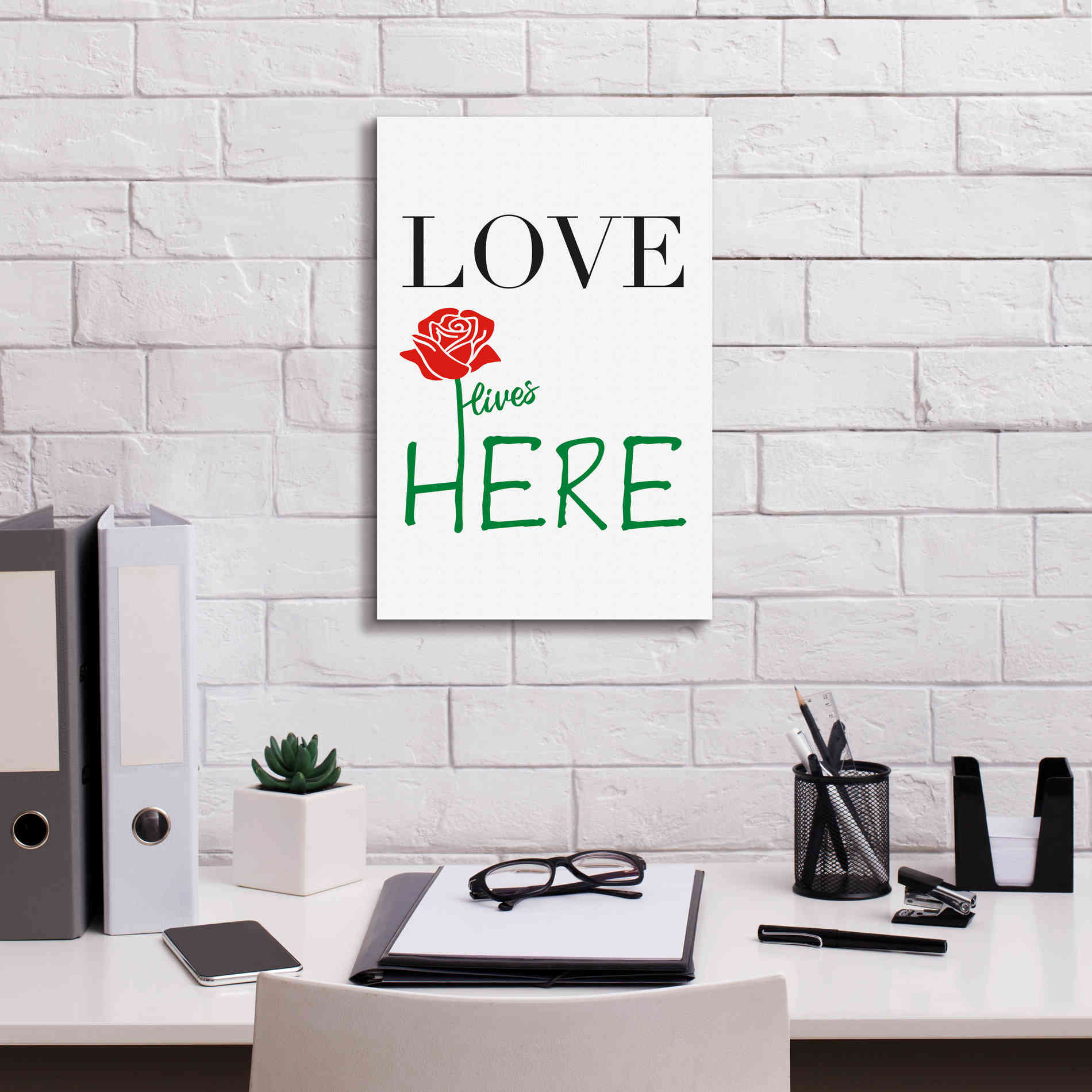 'Love Lives Here' by Cesare Bellassai, Canvas Wall Art,12 x 18