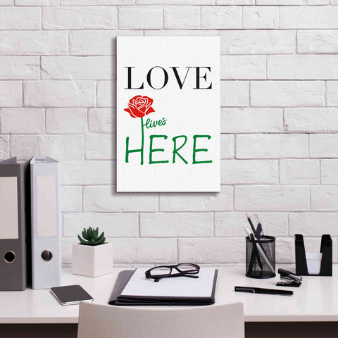 Image of 'Love Lives Here' by Cesare Bellassai, Canvas Wall Art,12 x 18