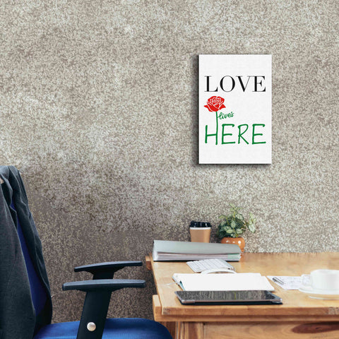 Image of 'Love Lives Here' by Cesare Bellassai, Canvas Wall Art,12 x 18