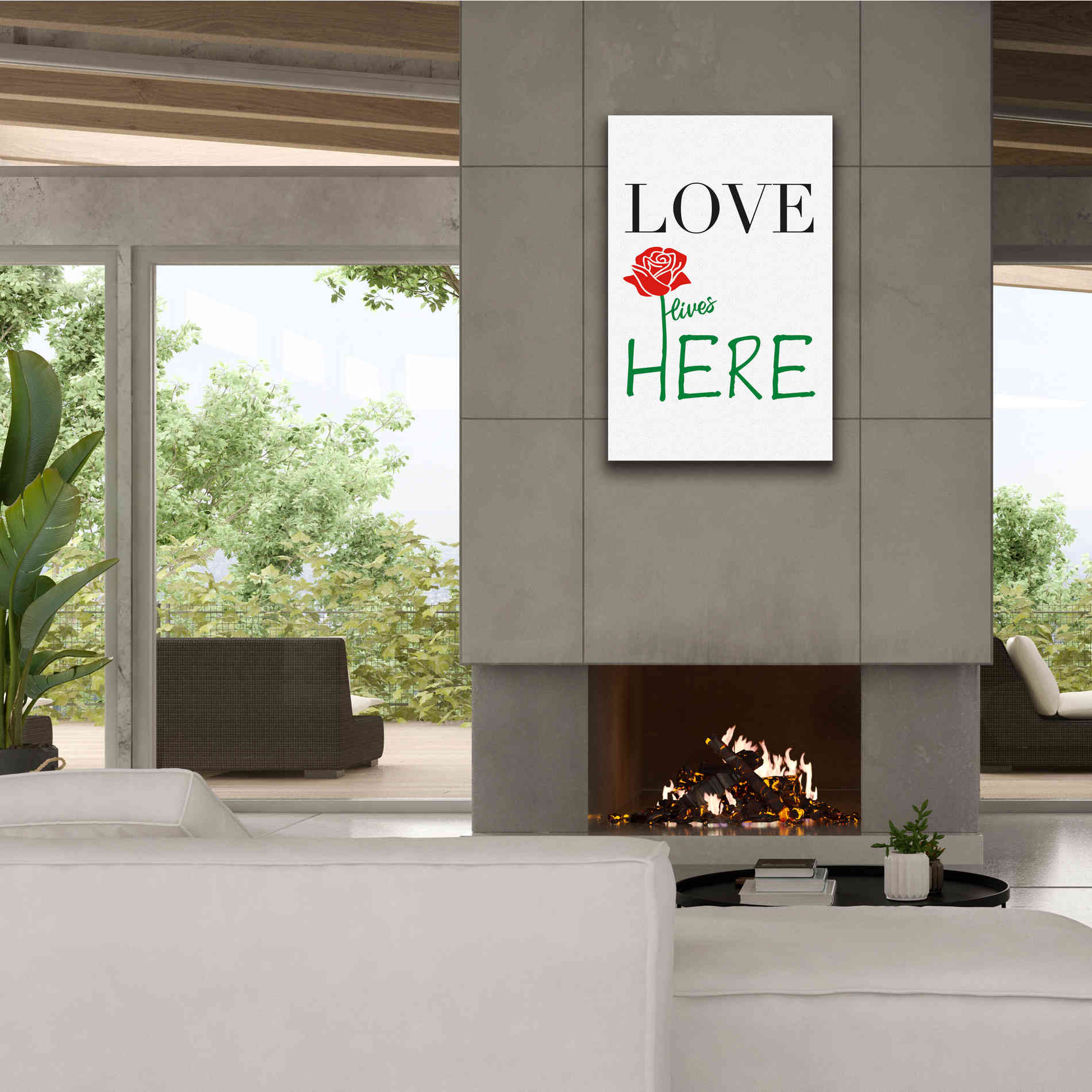 'Love Lives Here' by Cesare Bellassai, Canvas Wall Art,26 x 40