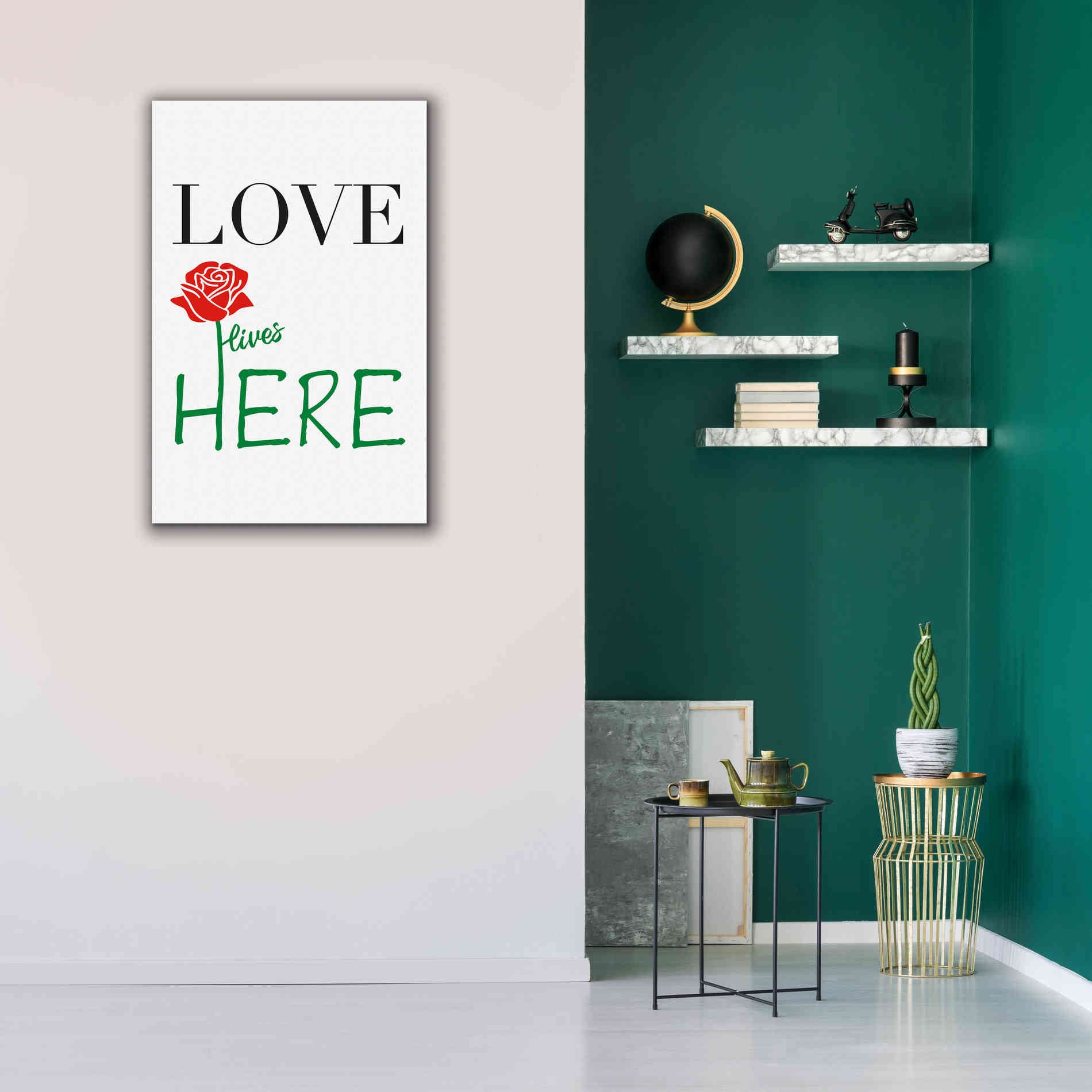 'Love Lives Here' by Cesare Bellassai, Canvas Wall Art,26 x 40