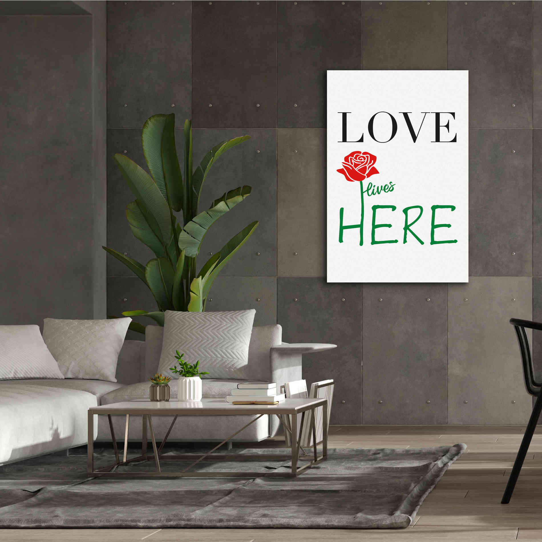 'Love Lives Here' by Cesare Bellassai, Canvas Wall Art,40 x 60