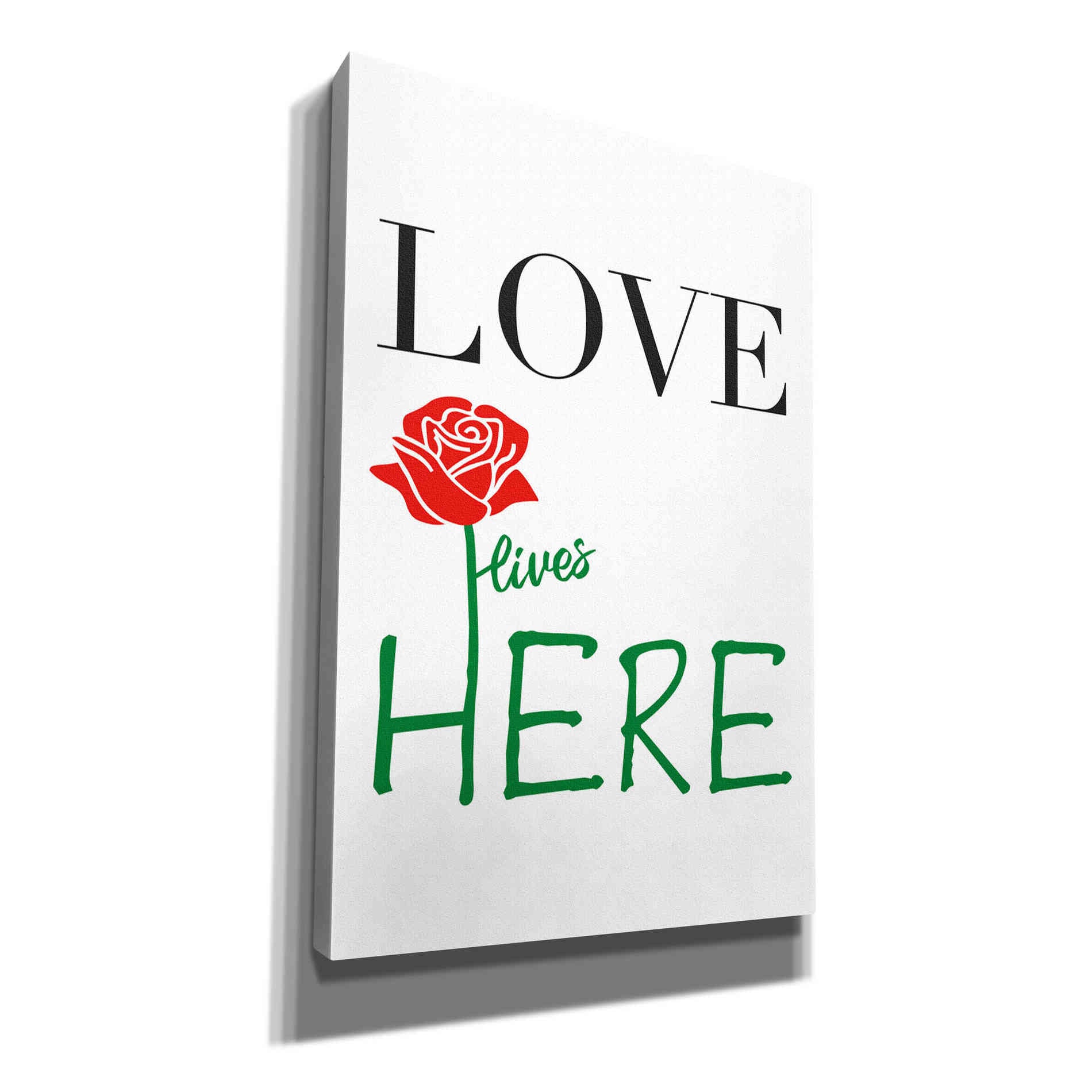 'Love Lives Here' by Cesare Bellassai, Canvas Wall Art,12x18x1.1x0,18x26x1.1x0,26x40x1.74x0,40x60x1.74x0