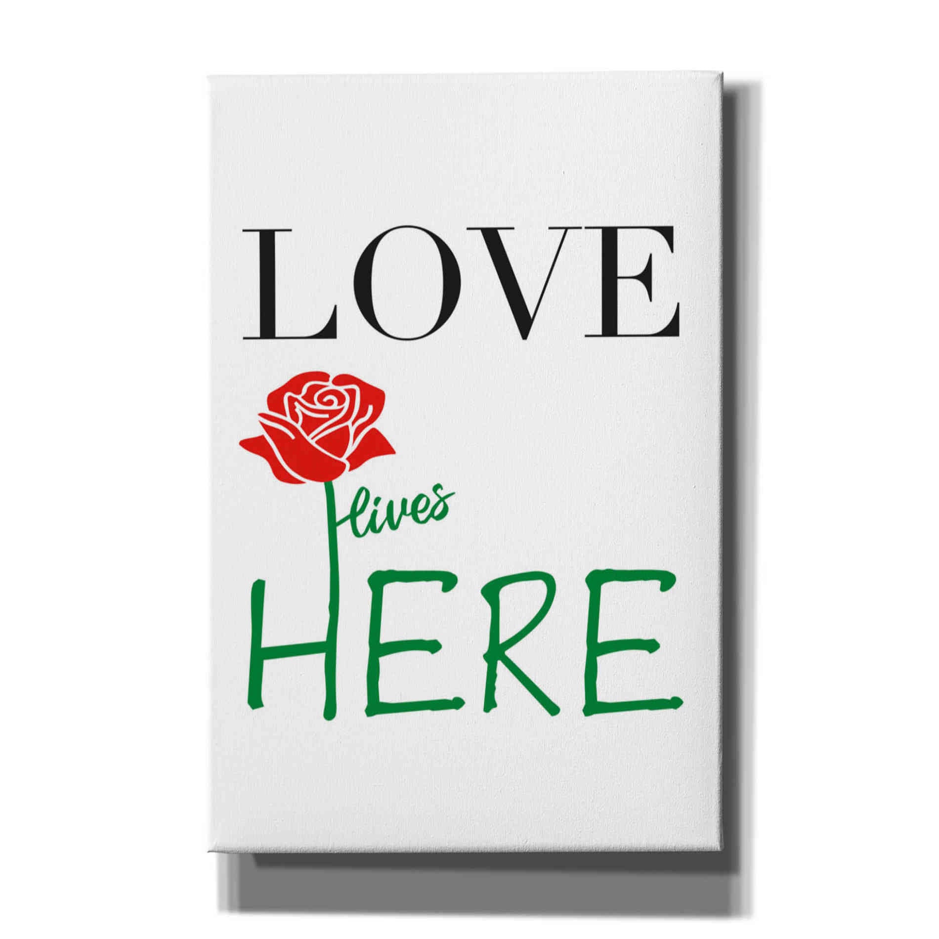 'Love Lives Here' by Cesare Bellassai, Canvas Wall Art,12x18x1.1x0,18x26x1.1x0,26x40x1.74x0,40x60x1.74x0