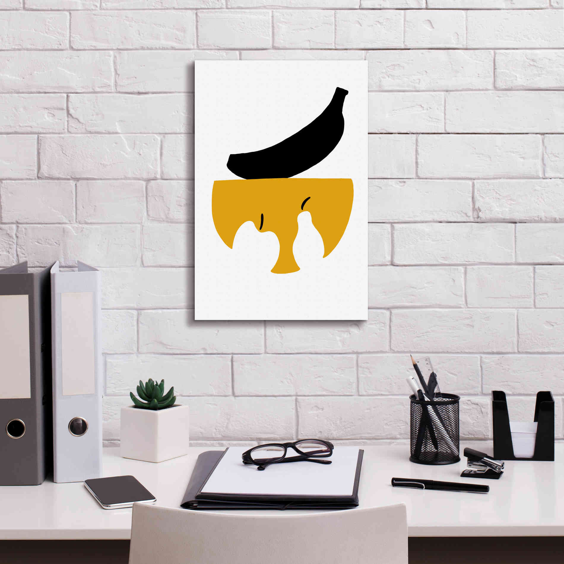 'Still Life with Black Banana' by Cesare Bellassai, Canvas Wall Art,12 x 18