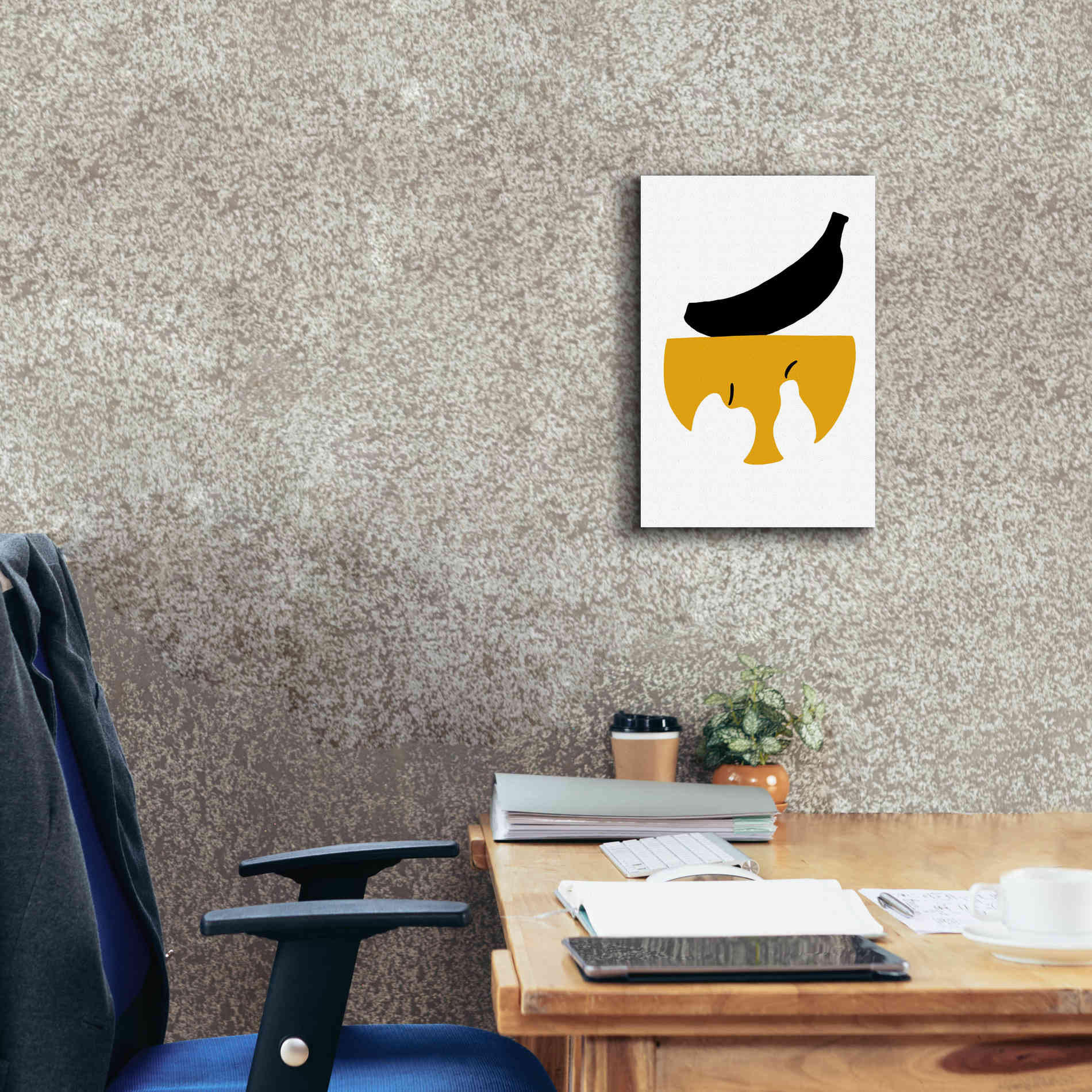 'Still Life with Black Banana' by Cesare Bellassai, Canvas Wall Art,12 x 18