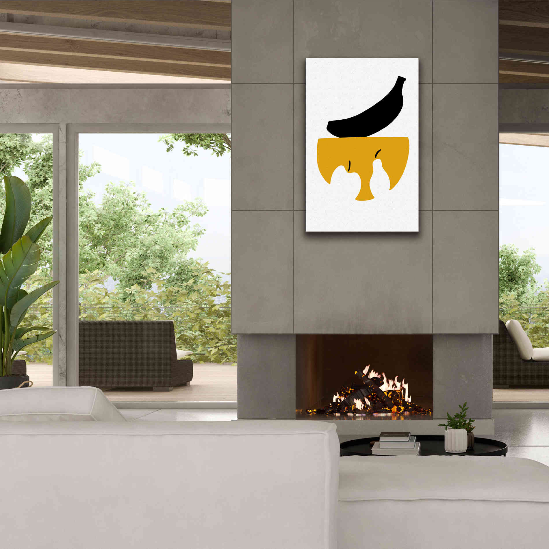 'Still Life with Black Banana' by Cesare Bellassai, Canvas Wall Art,26 x 40