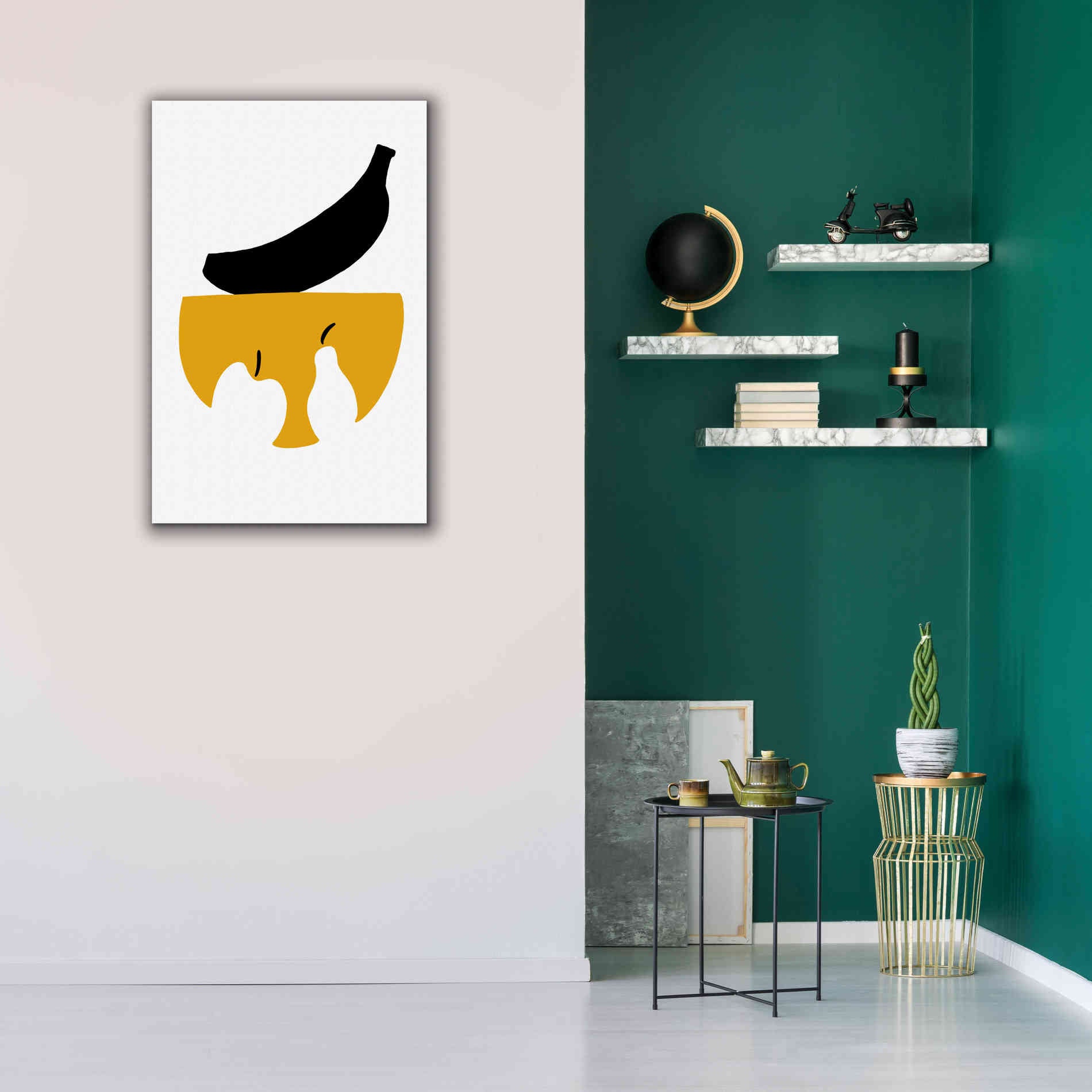 'Still Life with Black Banana' by Cesare Bellassai, Canvas Wall Art,26 x 40