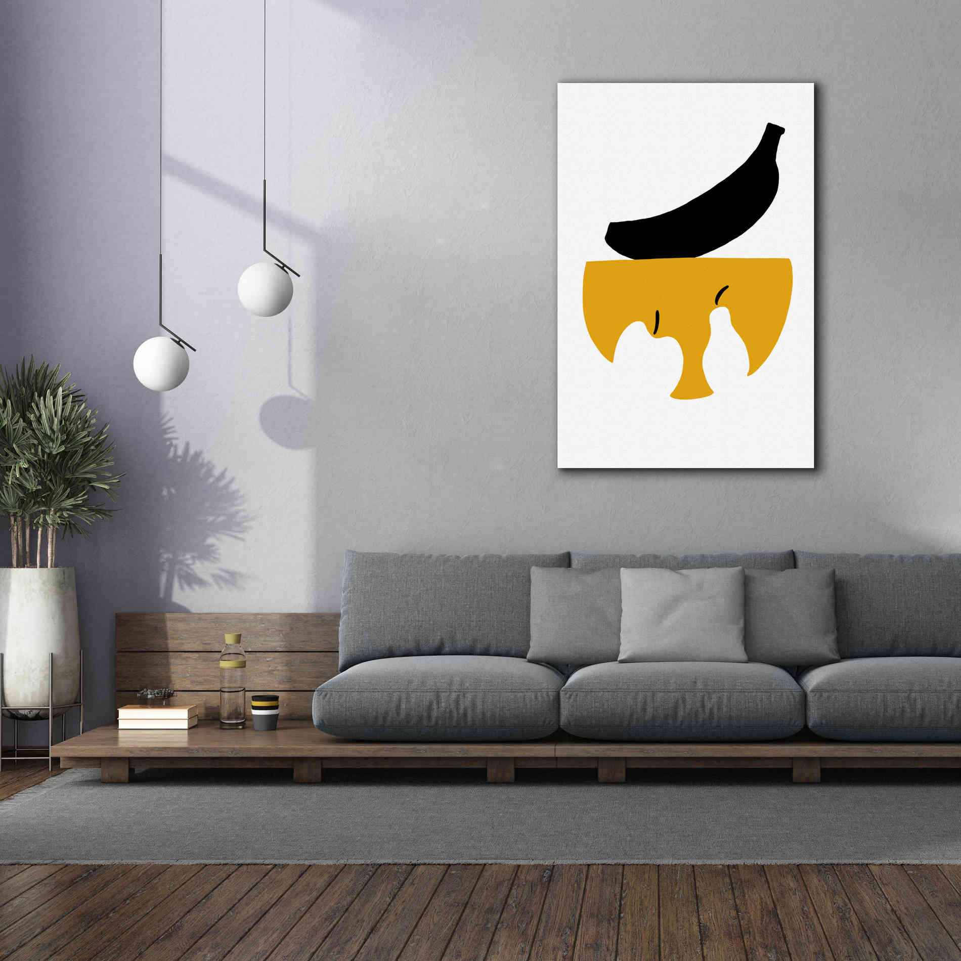 'Still Life with Black Banana' by Cesare Bellassai, Canvas Wall Art,40 x 60