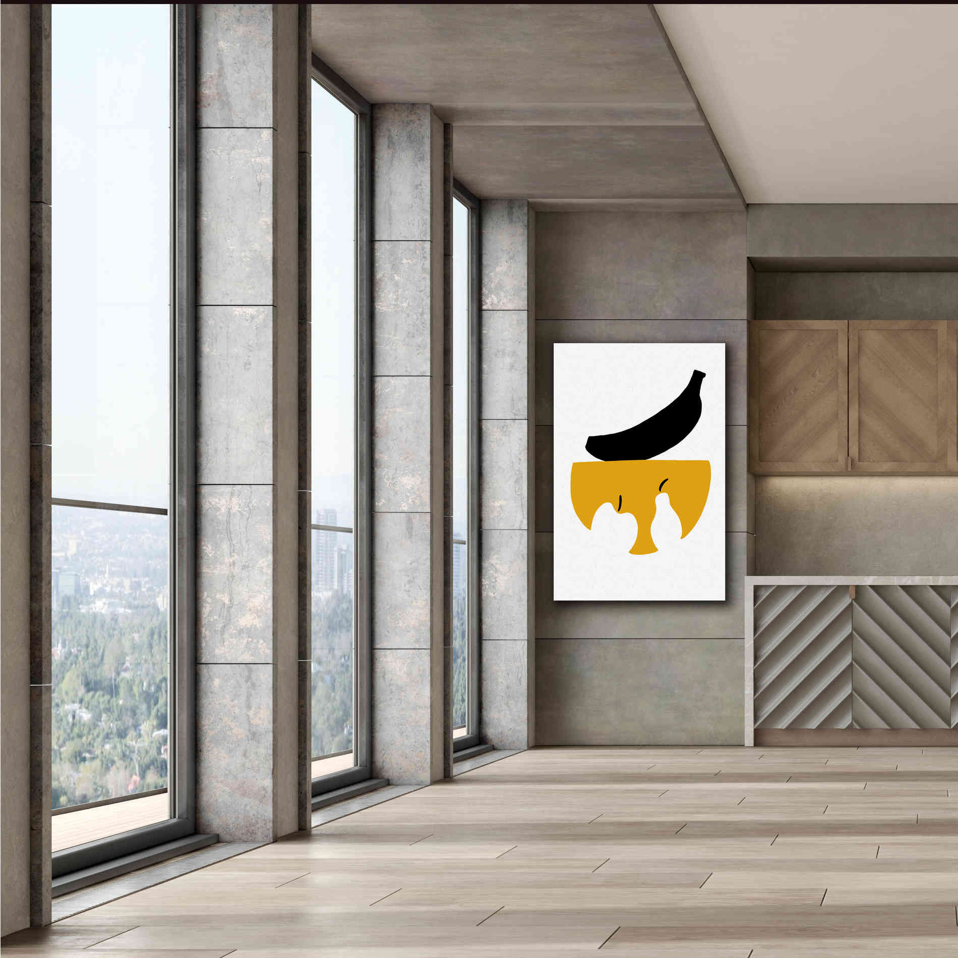 'Still Life with Black Banana' by Cesare Bellassai, Canvas Wall Art,40 x 60