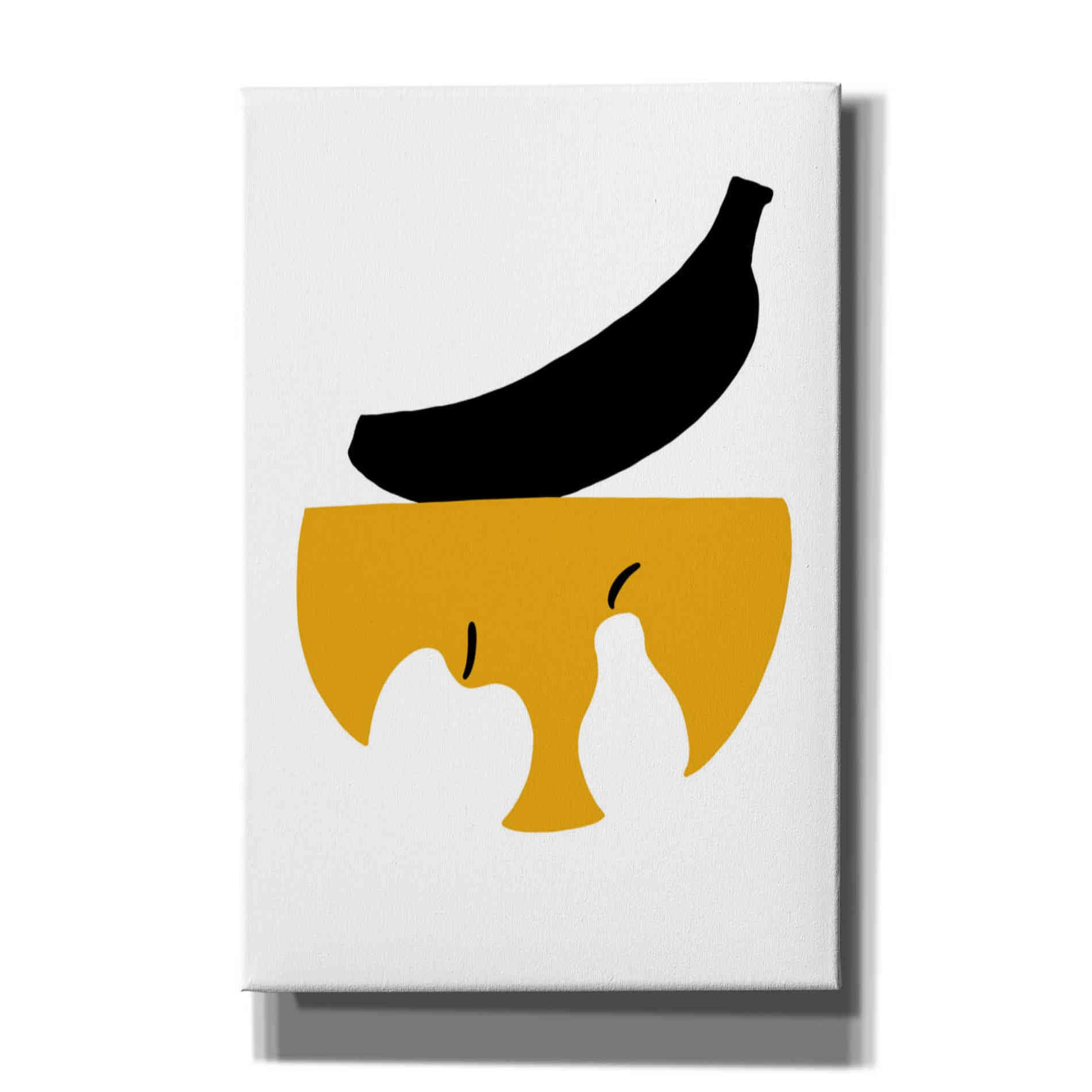 'Still Life with Black Banana' by Cesare Bellassai, Canvas Wall Art,12x18x1.1x0,18x26x1.1x0,26x40x1.74x0,40x60x1.74x0