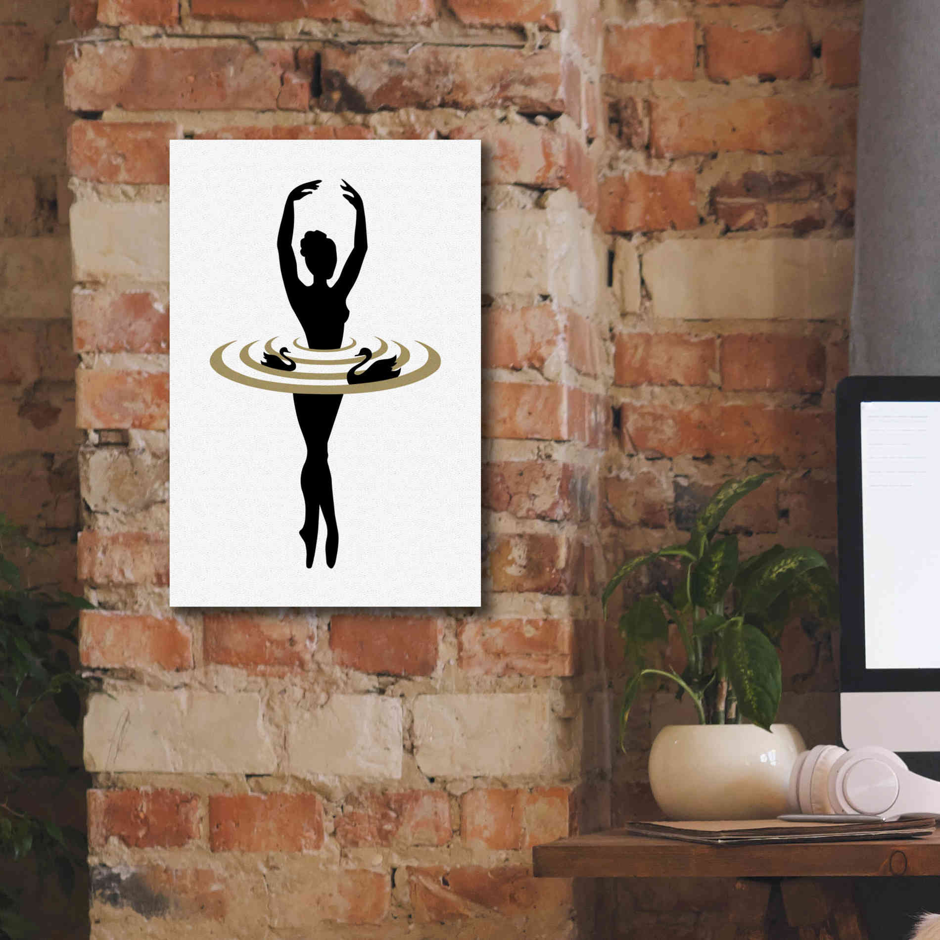 'The Black Swan' by Cesare Bellassai, Canvas Wall Art,12 x 18