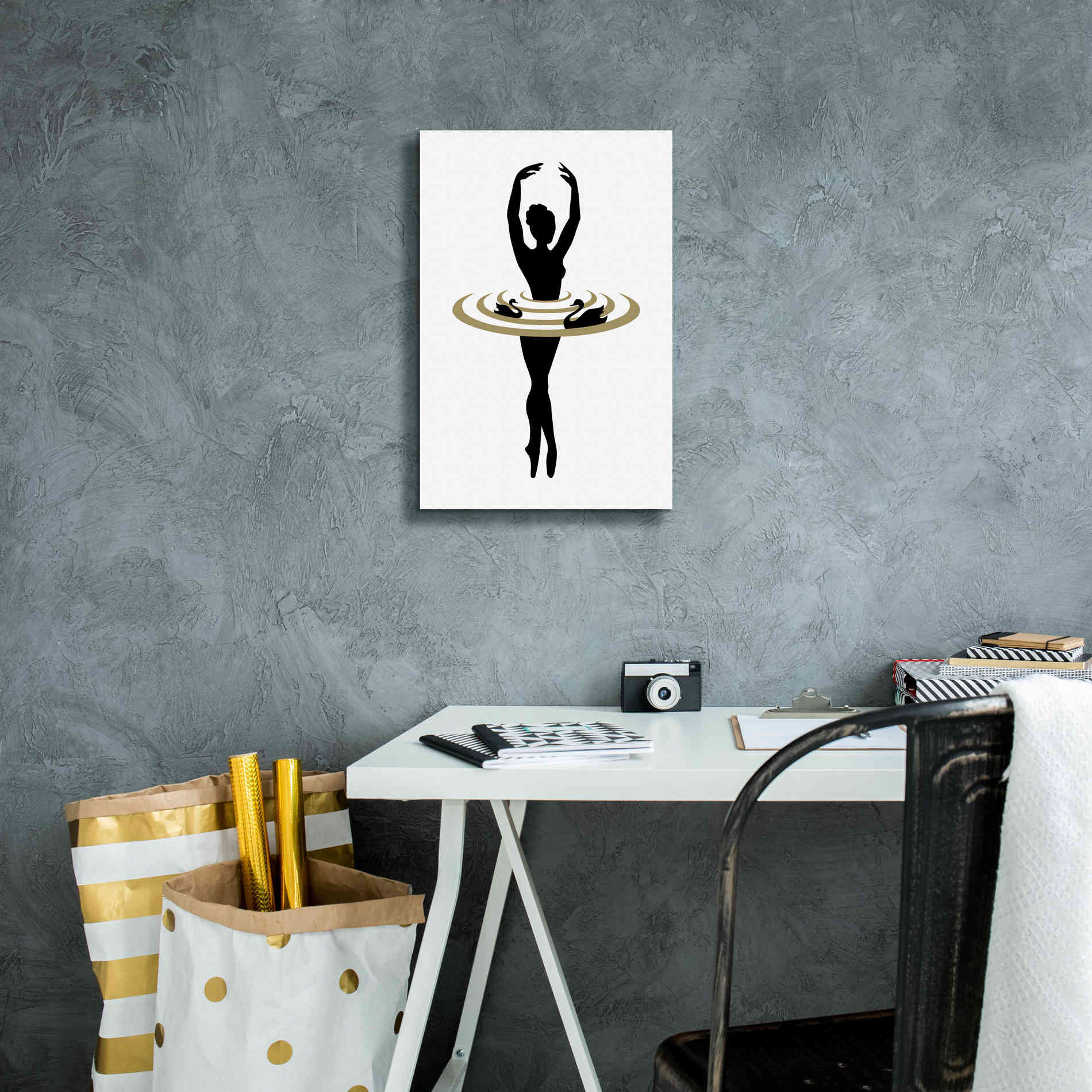 'The Black Swan' by Cesare Bellassai, Canvas Wall Art,12 x 18