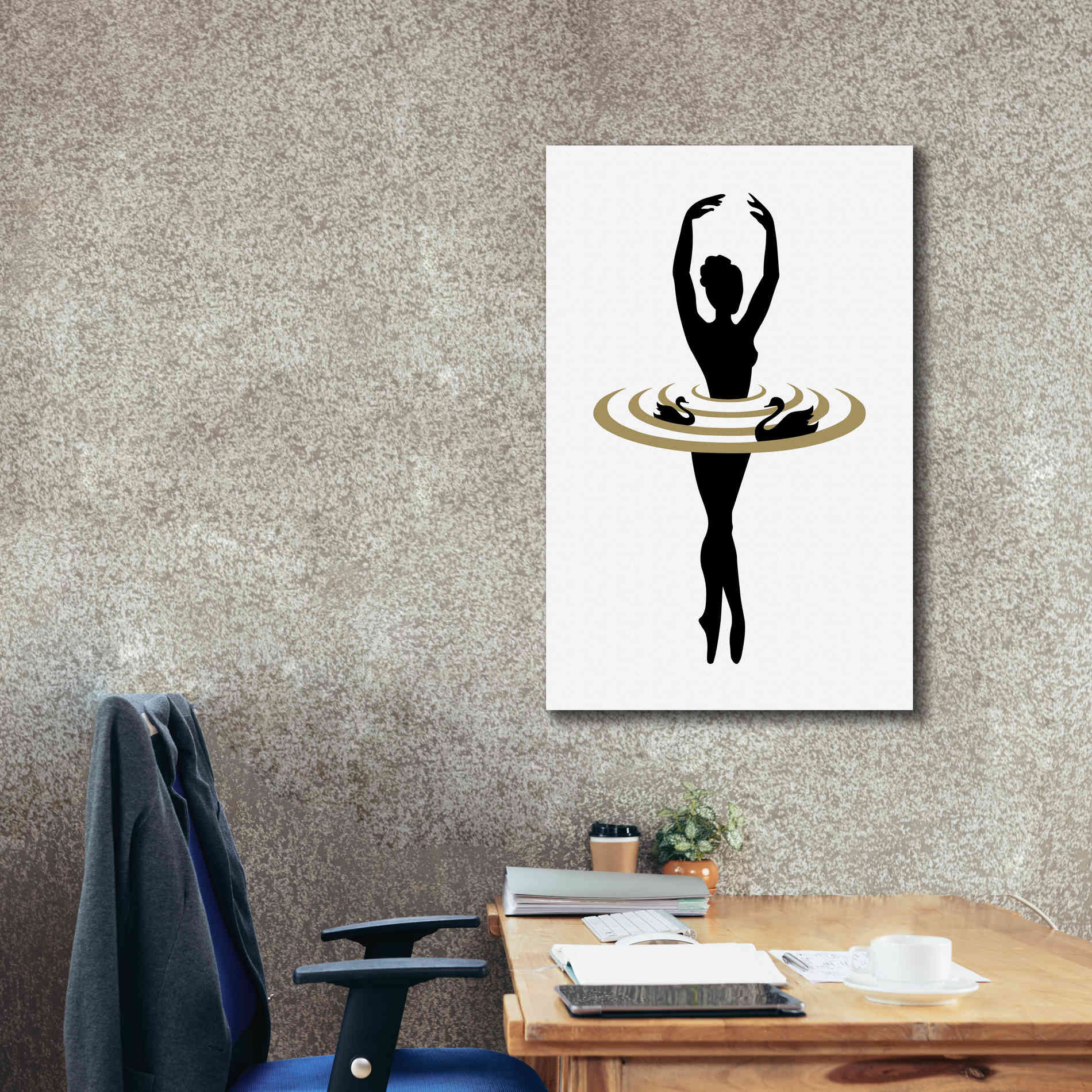 'The Black Swan' by Cesare Bellassai, Canvas Wall Art,26 x 40