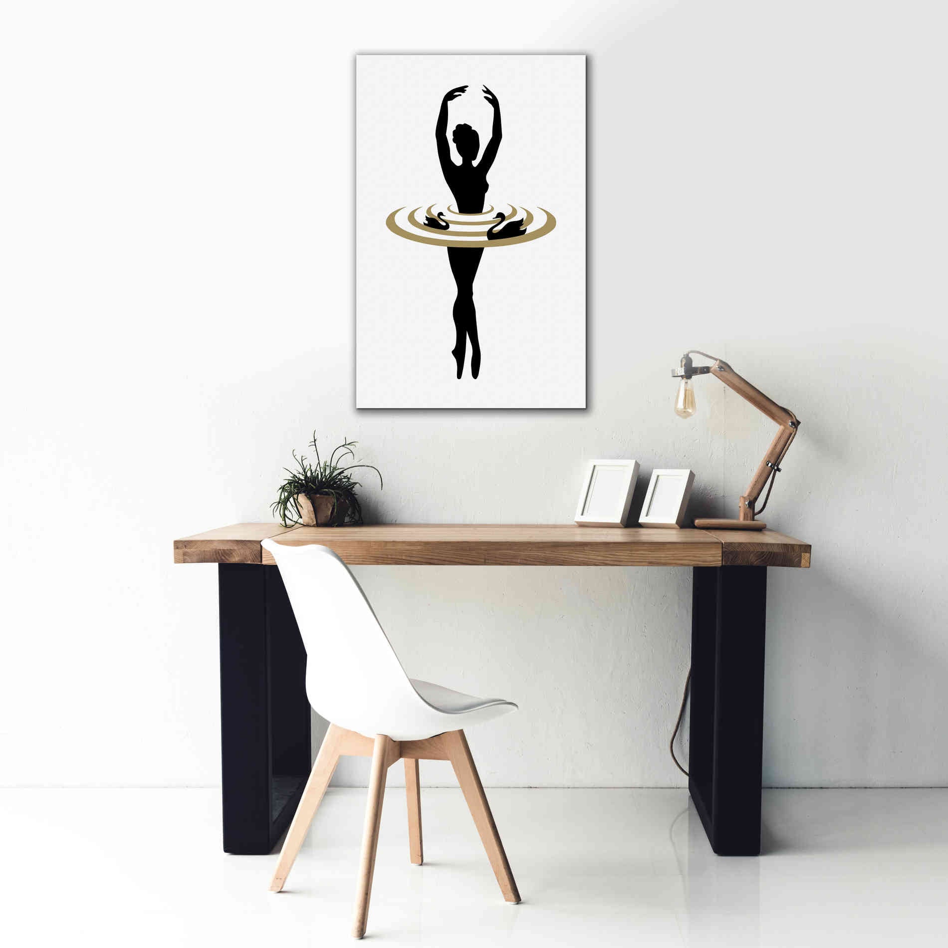 'The Black Swan' by Cesare Bellassai, Canvas Wall Art,26 x 40