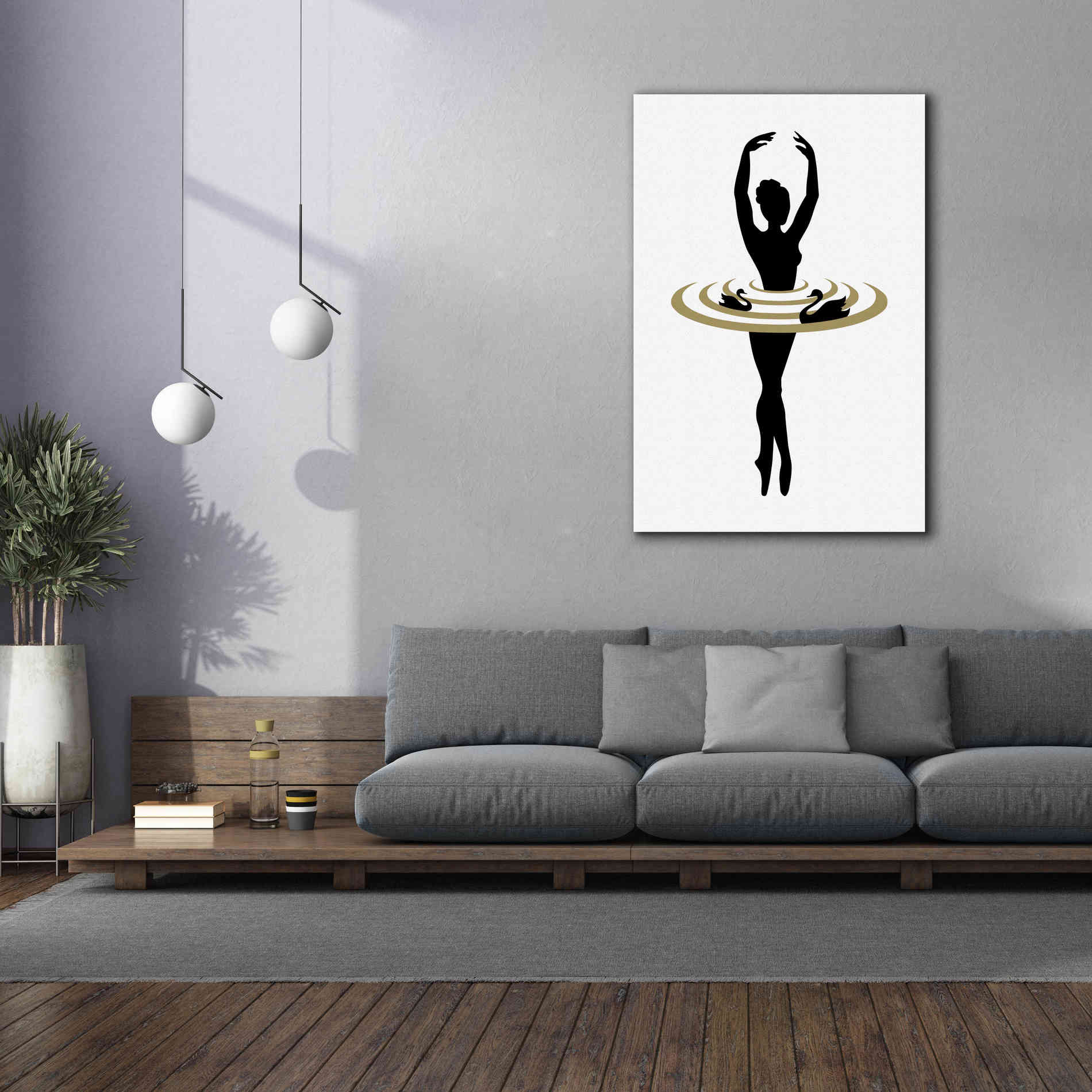 'The Black Swan' by Cesare Bellassai, Canvas Wall Art,40 x 60