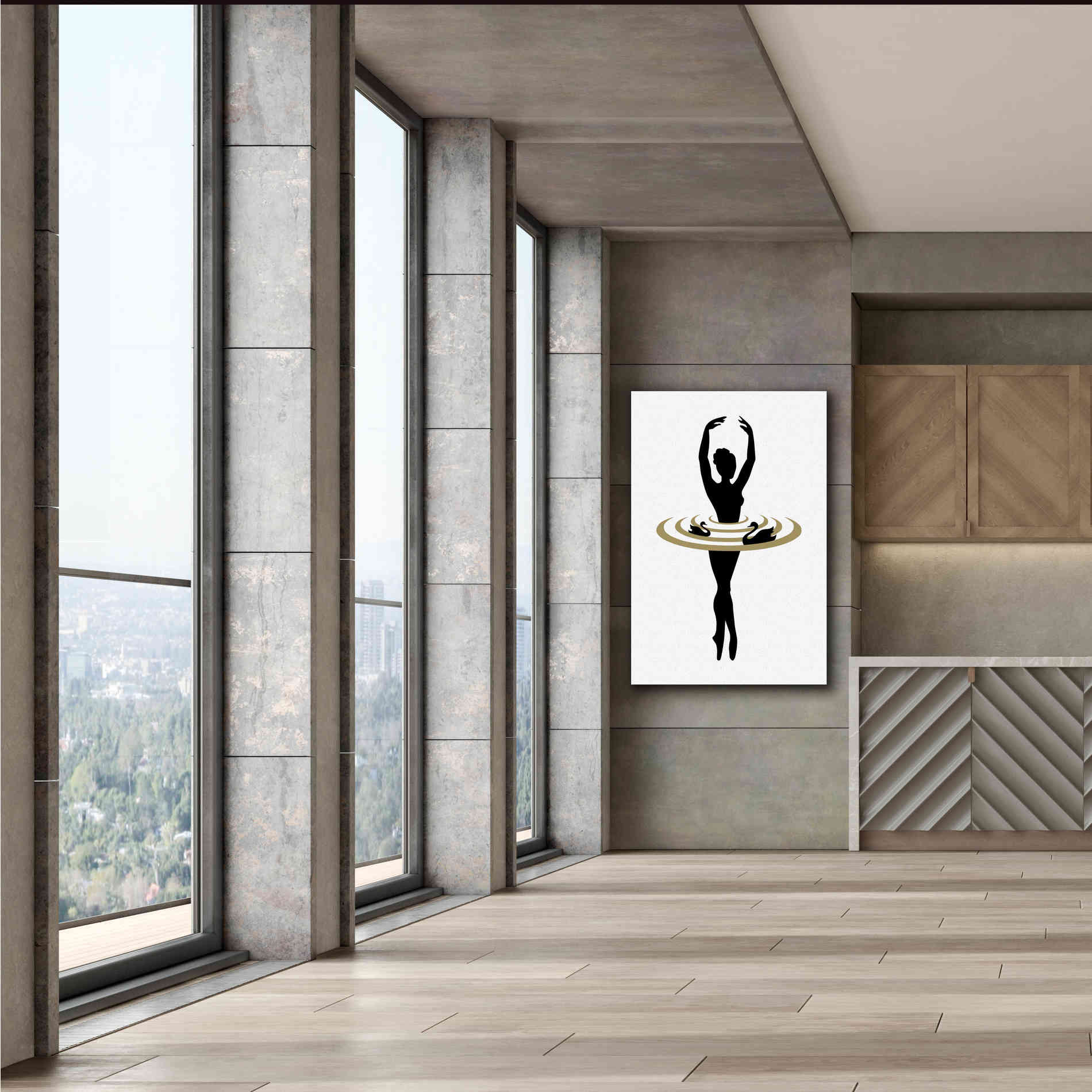 'The Black Swan' by Cesare Bellassai, Canvas Wall Art,40 x 60