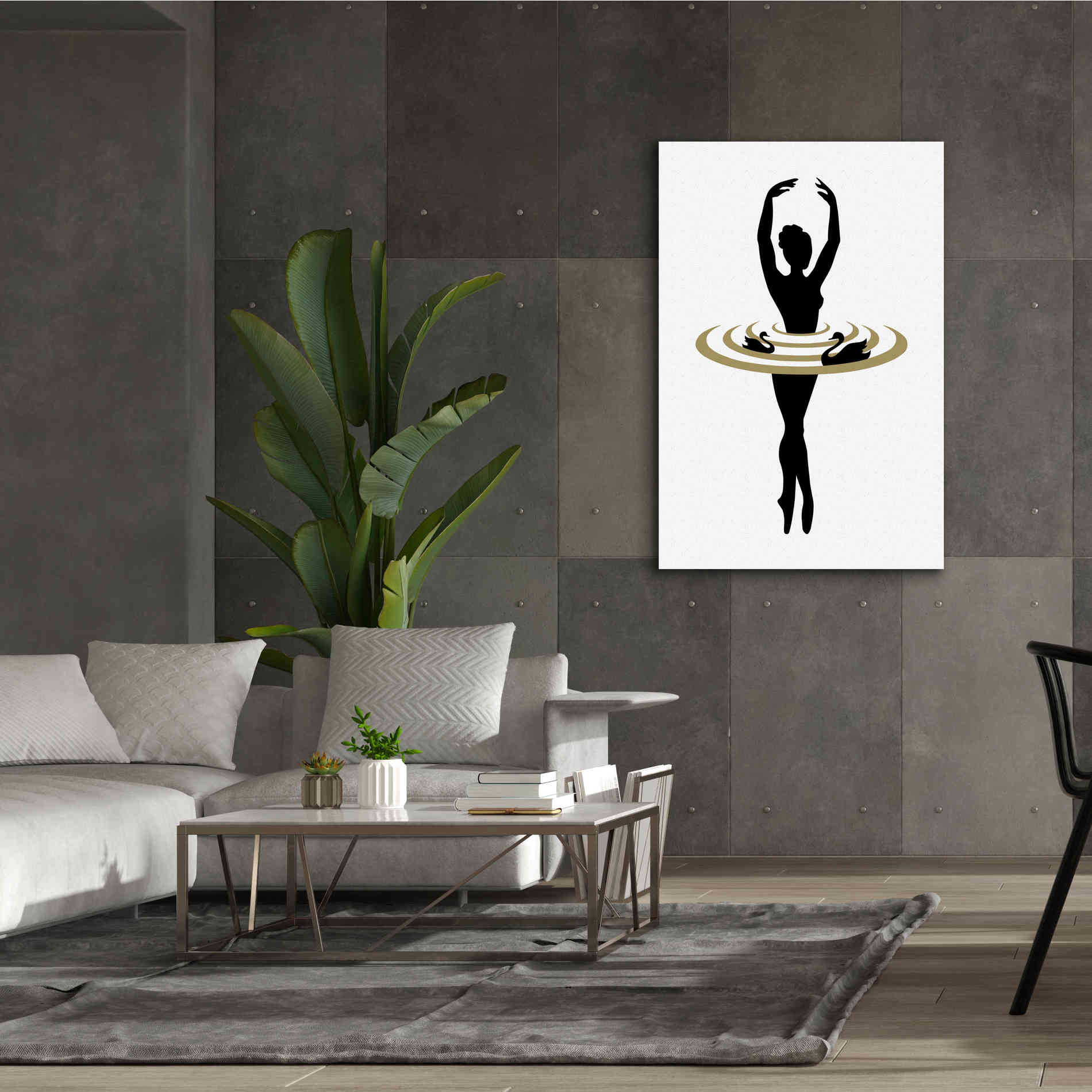 'The Black Swan' by Cesare Bellassai, Canvas Wall Art,40 x 60