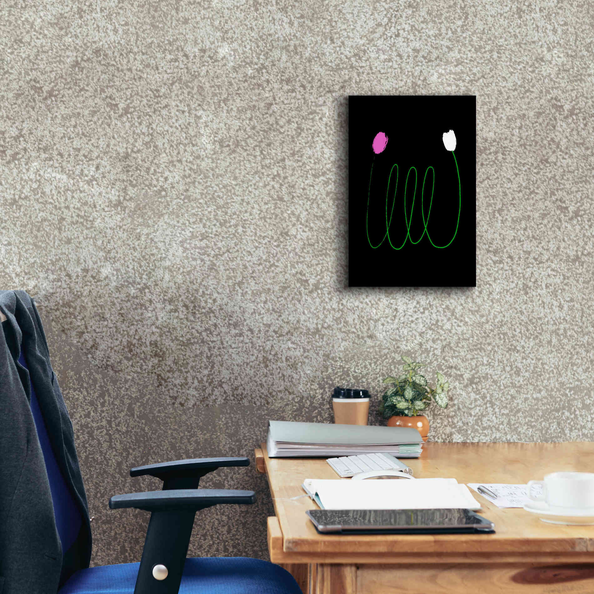 'Two Tulips' by Cesare Bellassai, Canvas Wall Art,12 x 18