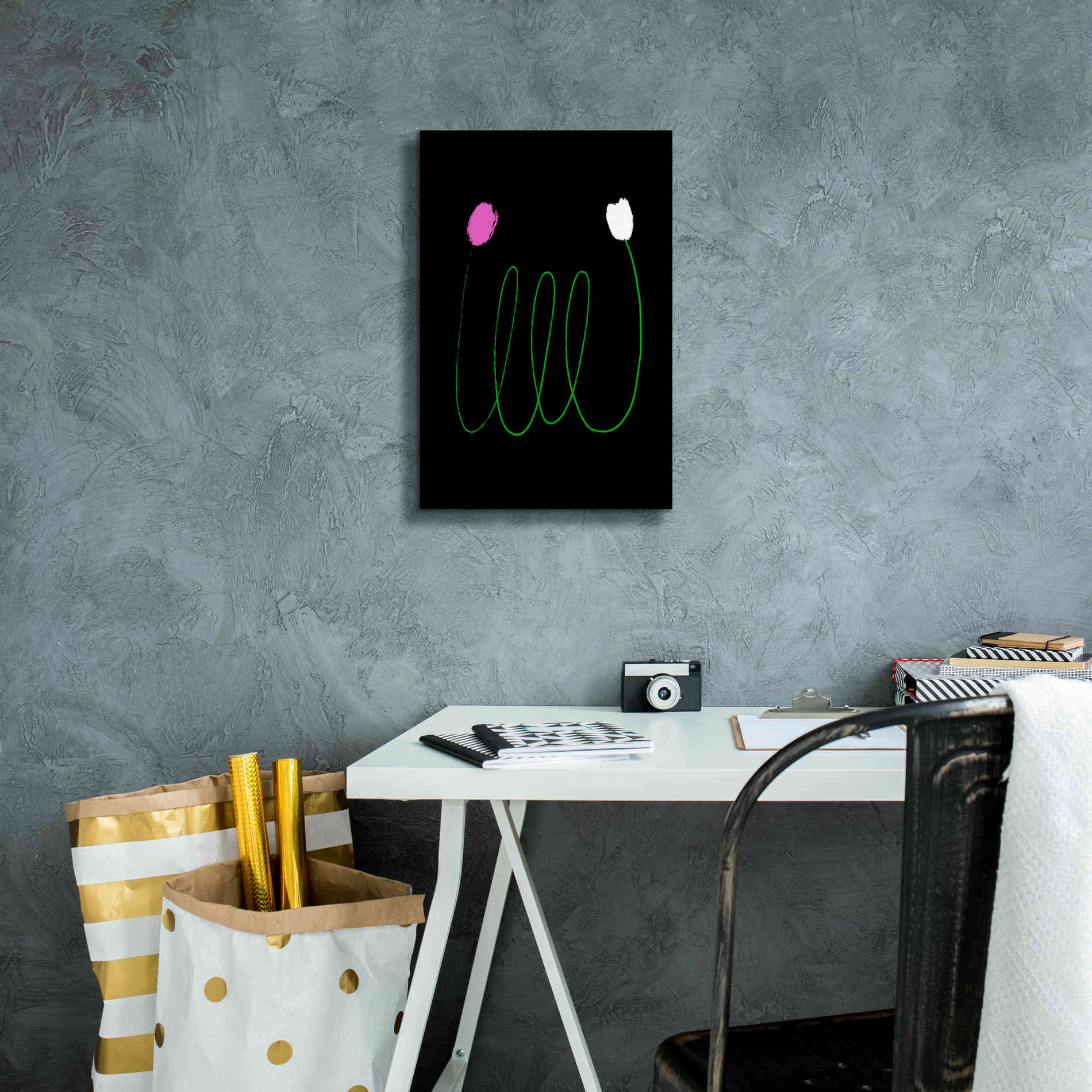 'Two Tulips' by Cesare Bellassai, Canvas Wall Art,12 x 18