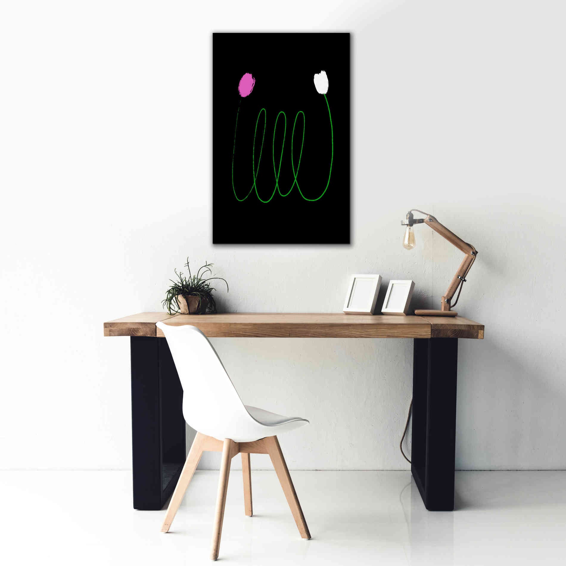 'Two Tulips' by Cesare Bellassai, Canvas Wall Art,26 x 40