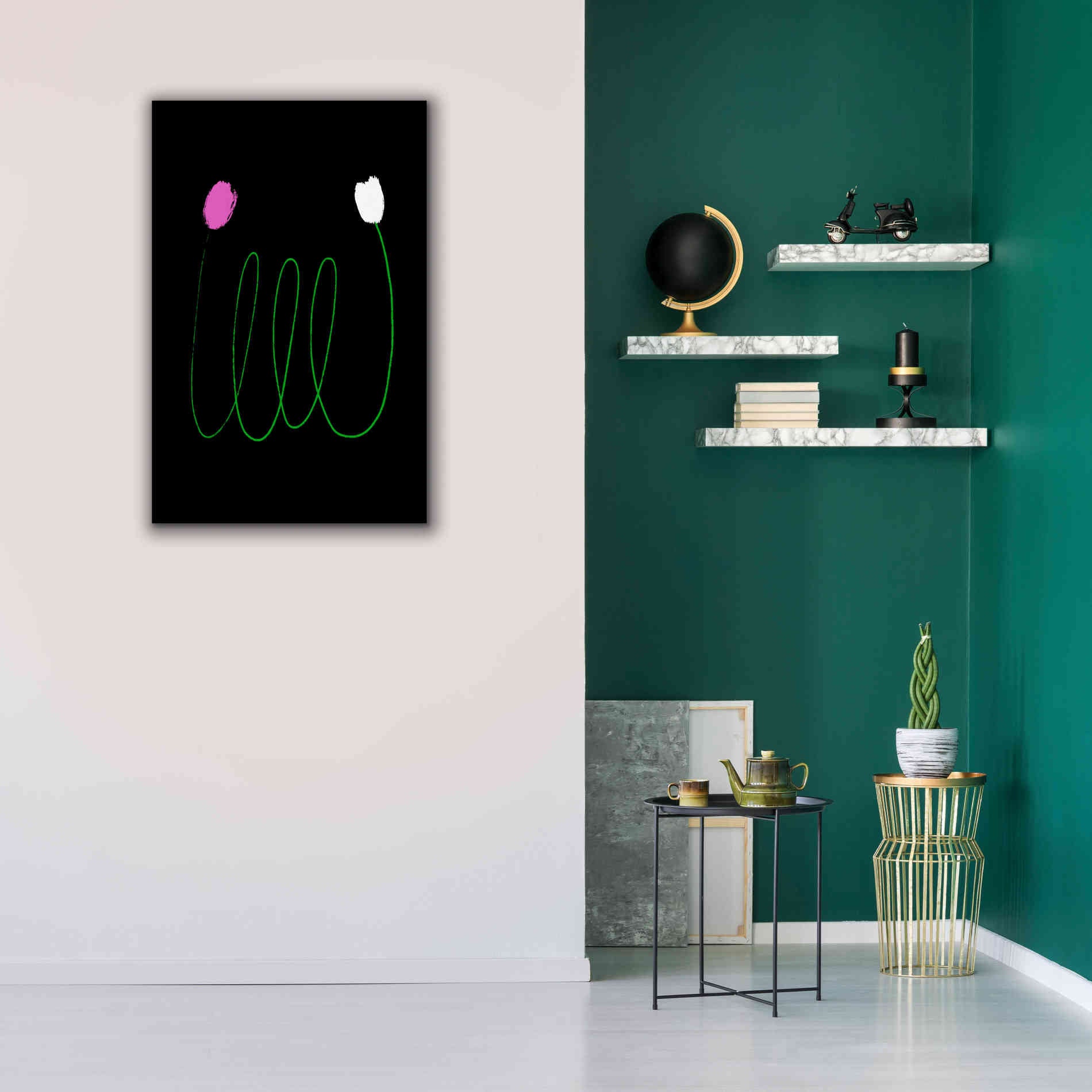 'Two Tulips' by Cesare Bellassai, Canvas Wall Art,26 x 40