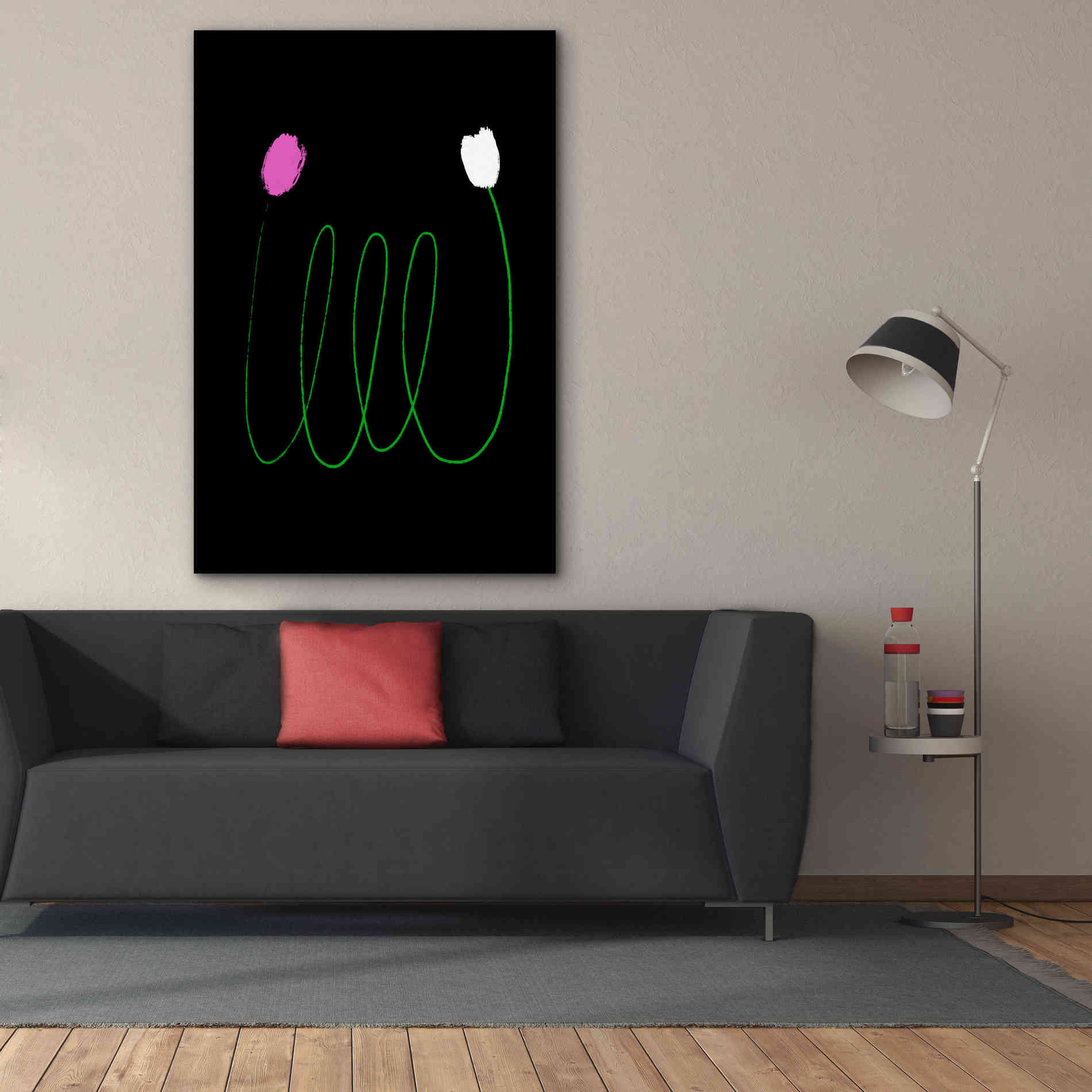 'Two Tulips' by Cesare Bellassai, Canvas Wall Art,40 x 60