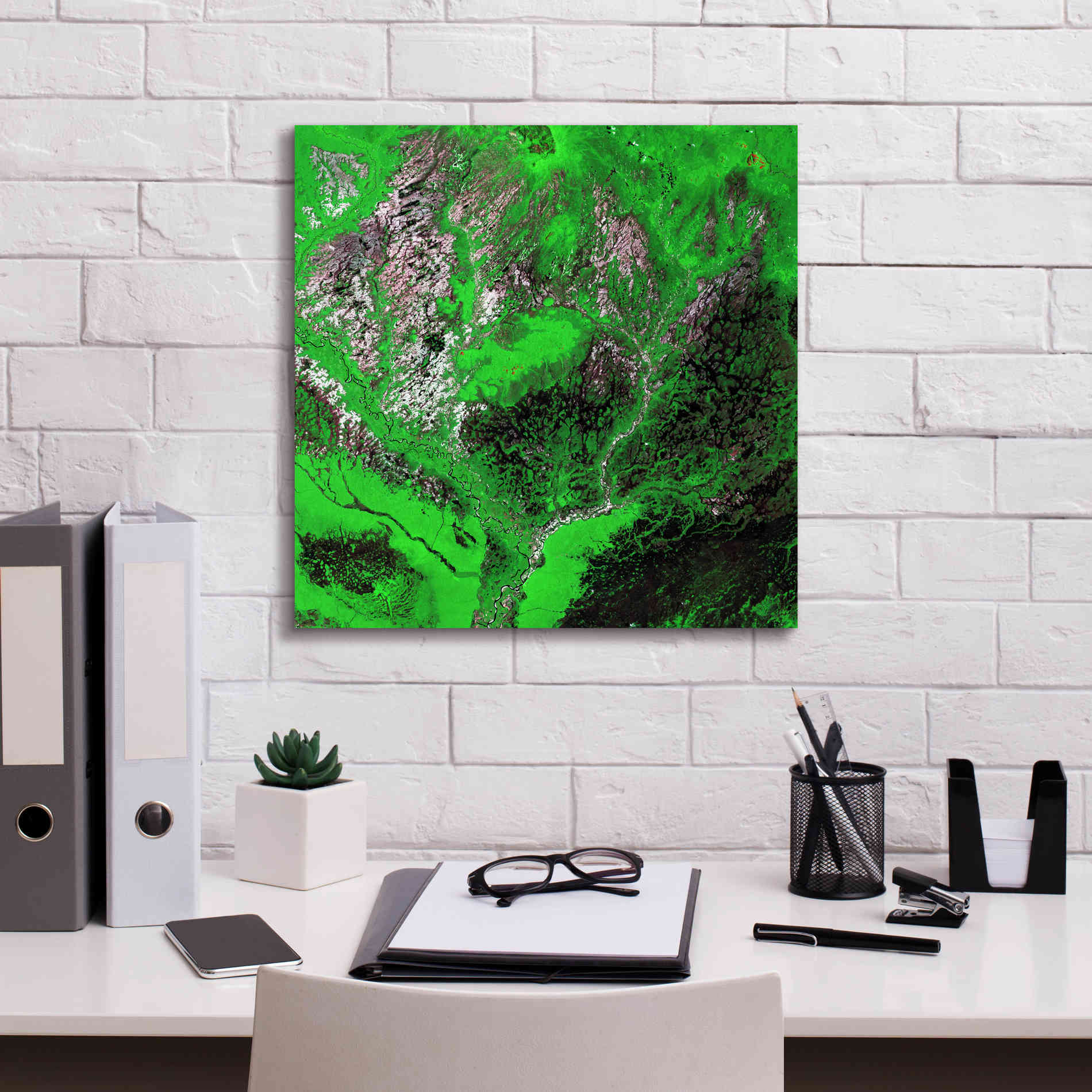 'Earth as Art: Araca River' Canvas Wall Art,18 x 18