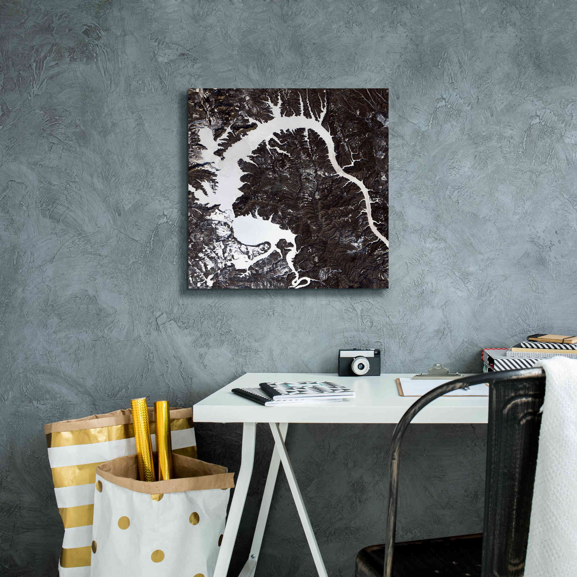 'Earth as Art: Dragon Lake' Canvas Wall Art,18 x 18