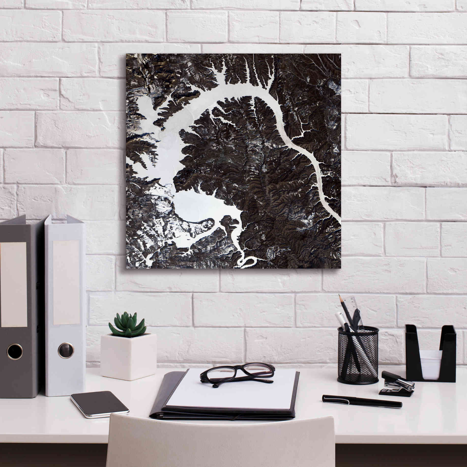 'Earth as Art: Dragon Lake' Canvas Wall Art,18 x 18