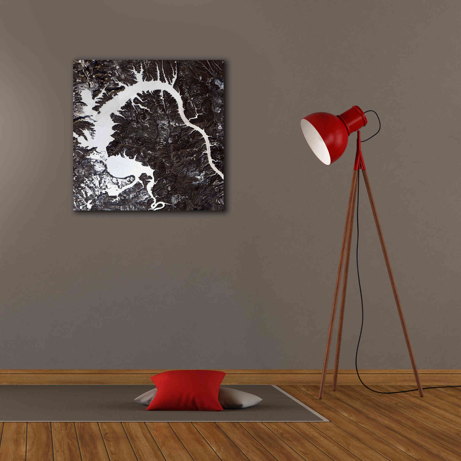 'Earth as Art: Dragon Lake' Canvas Wall Art,26 x 26