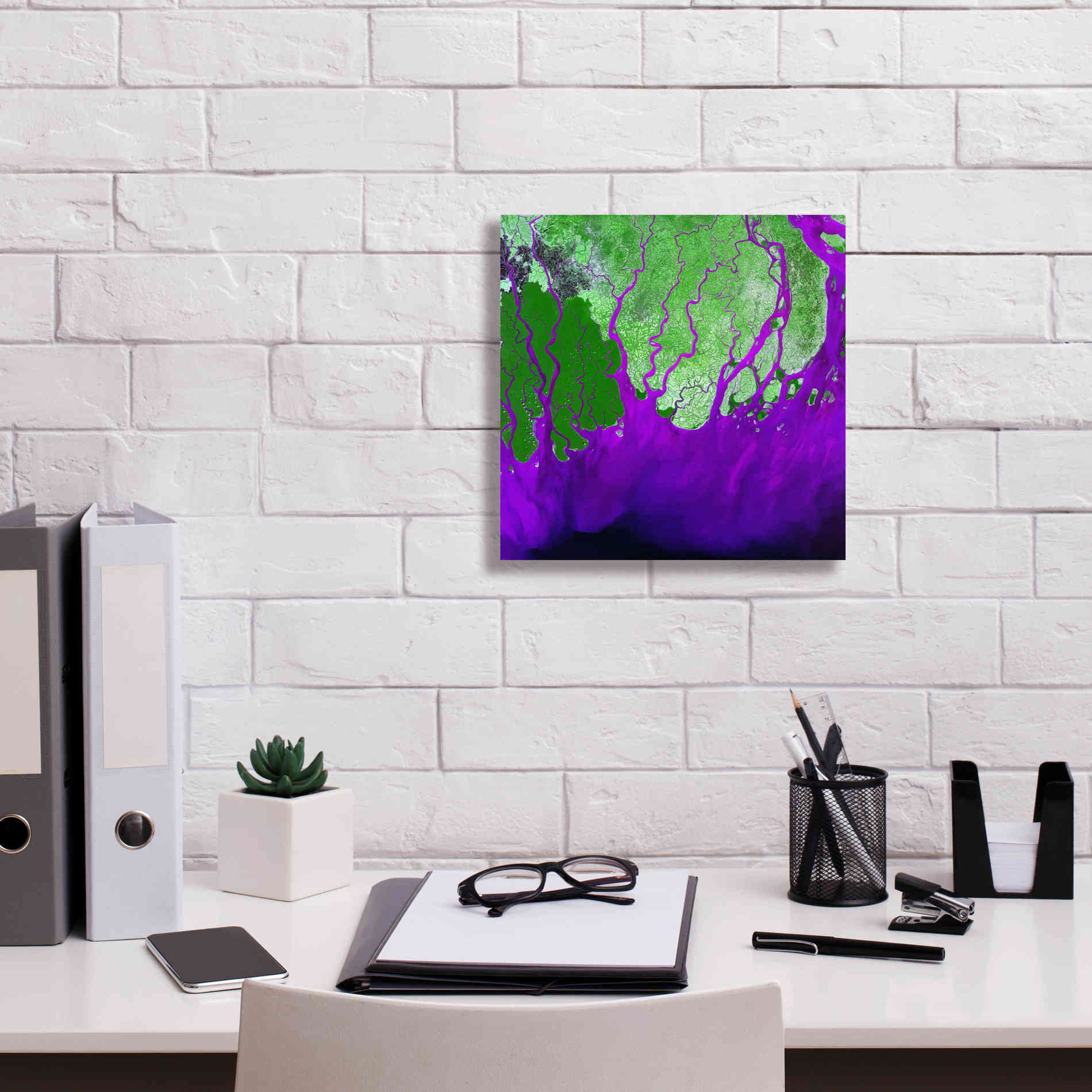 'Earth as Art: Ganges RIver Delta' Canvas Wall Art,12 x 12