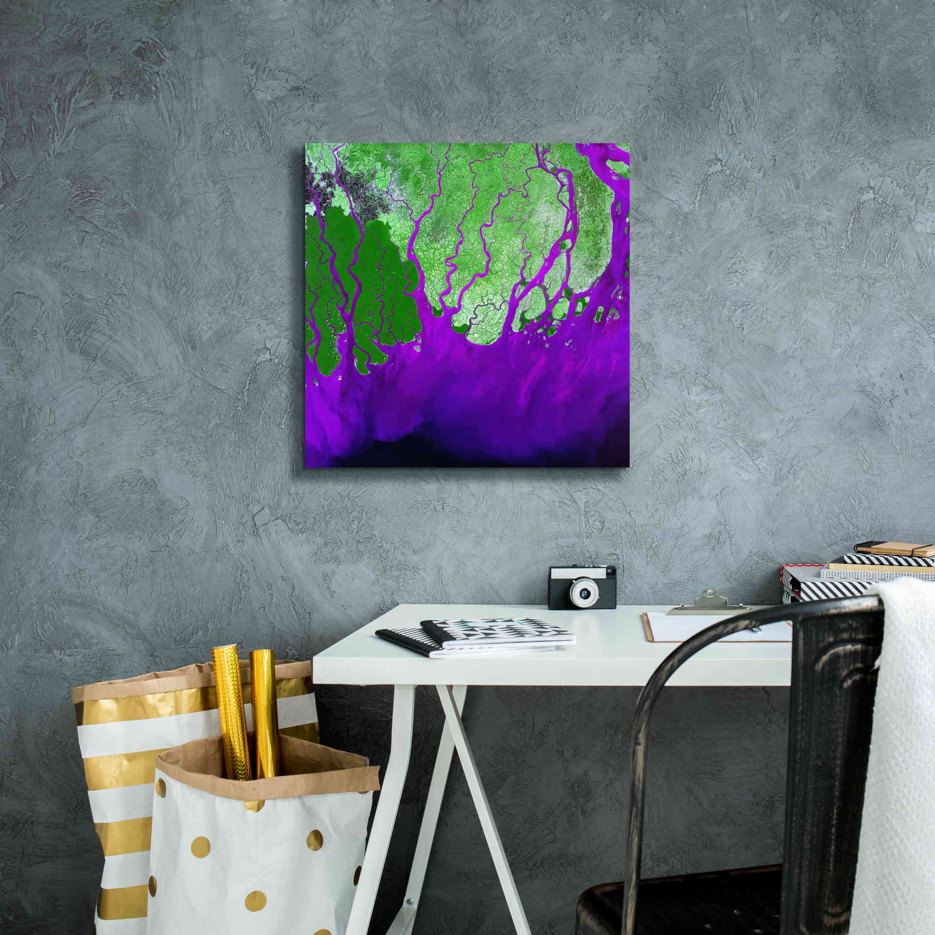 'Earth as Art: Ganges RIver Delta' Canvas Wall Art,18 x 18