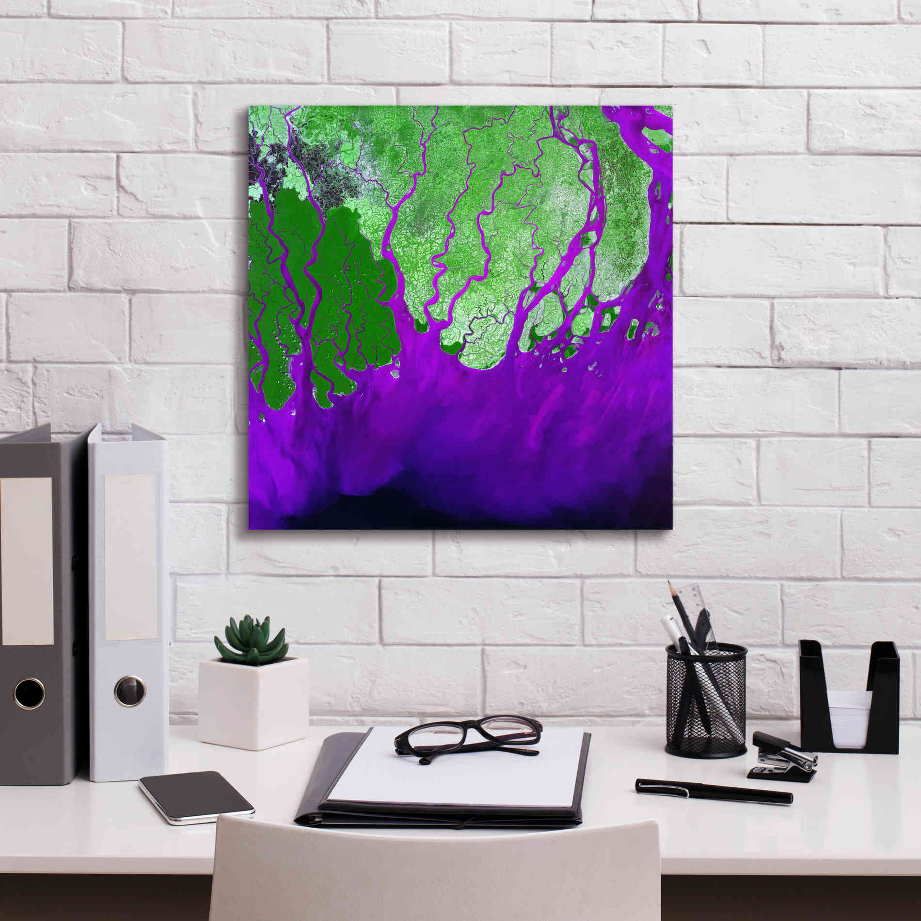 'Earth as Art: Ganges RIver Delta' Canvas Wall Art,18 x 18