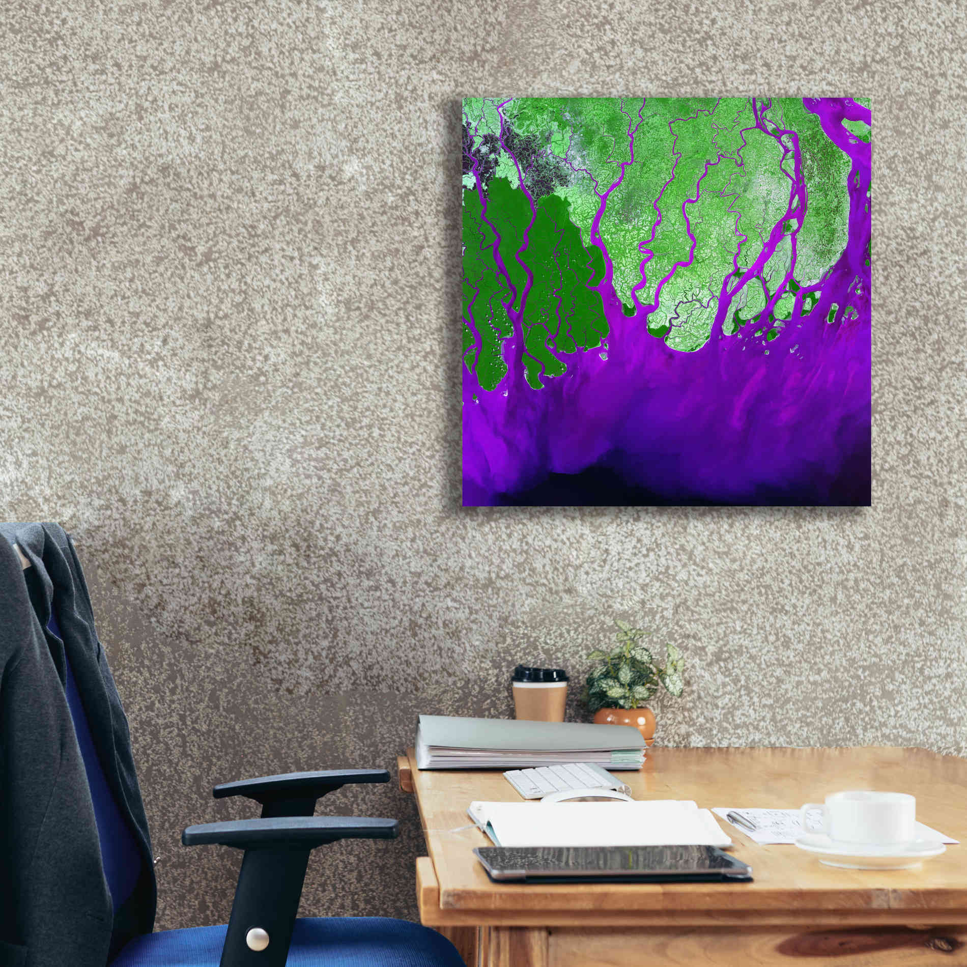 'Earth as Art: Ganges RIver Delta' Canvas Wall Art,26 x 26