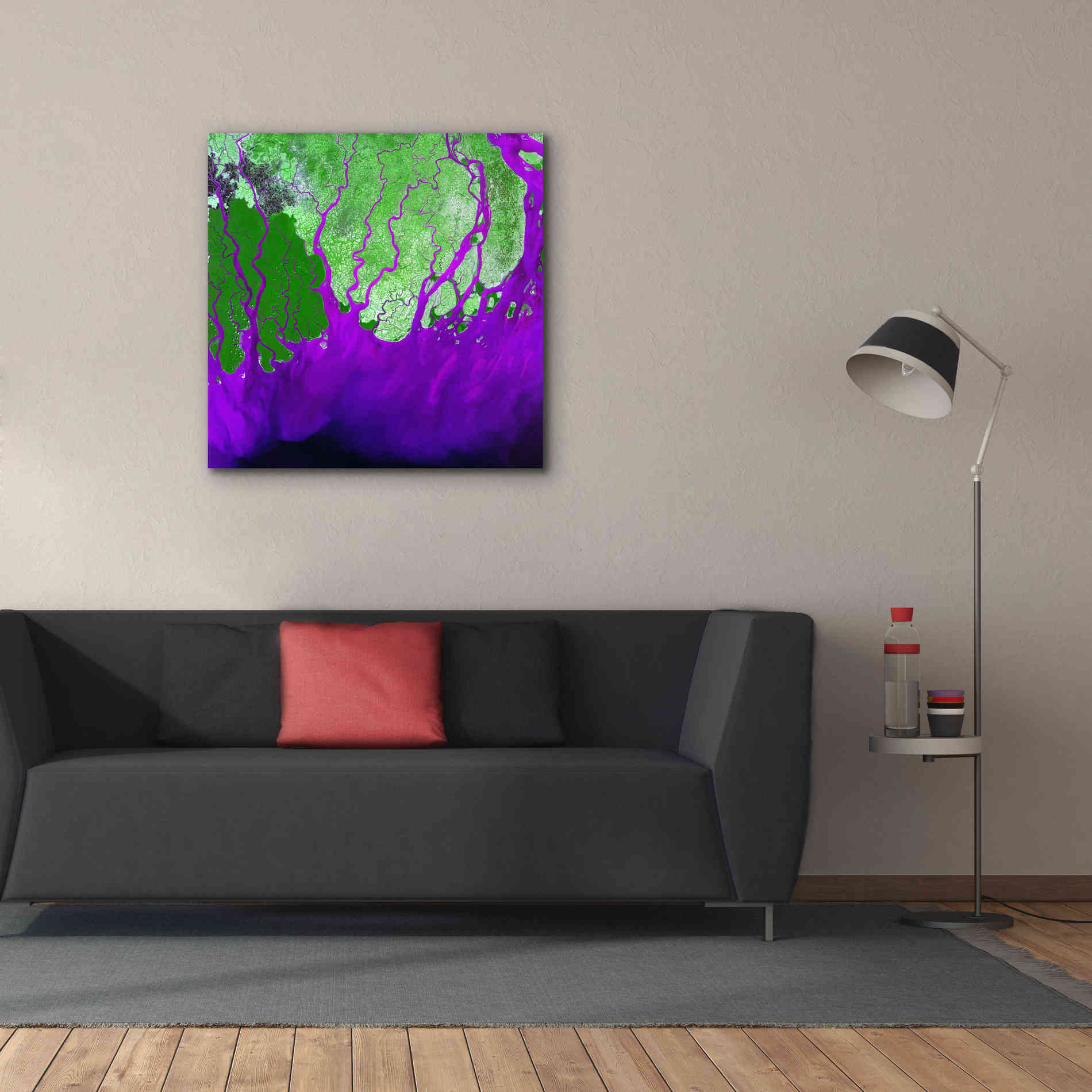 'Earth as Art: Ganges RIver Delta' Canvas Wall Art,37 x 37